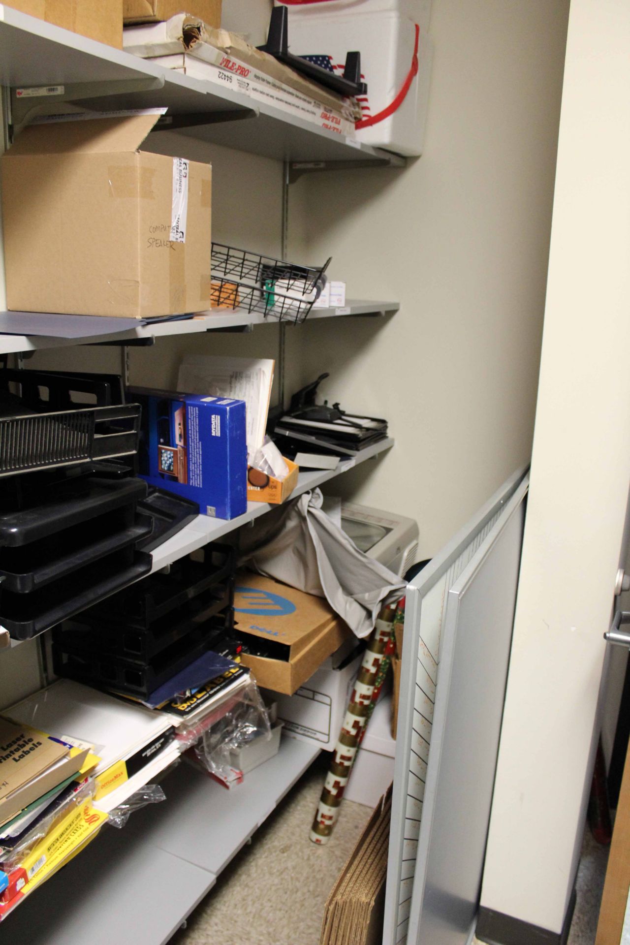 LOT CONSISTING OF OFFICE SUPPLY ROOM (shelves not included) - Image 6 of 6