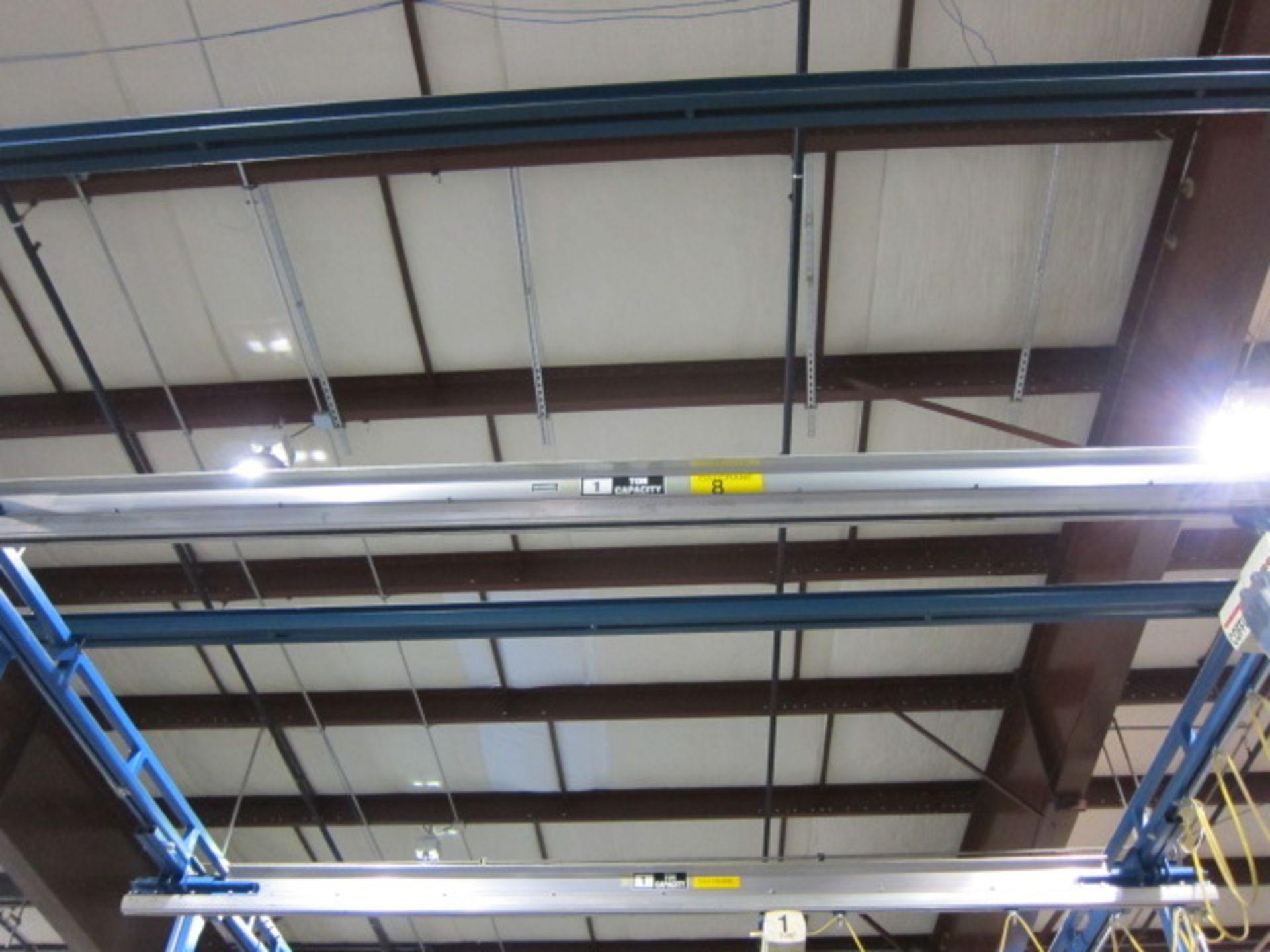 OVERHEAD HANDLING SYSTEM, GORBEL APPROX. 45'L. X 20'-4"W., 14' ht. under bridge, (3) 1 T. cap. - Image 8 of 9