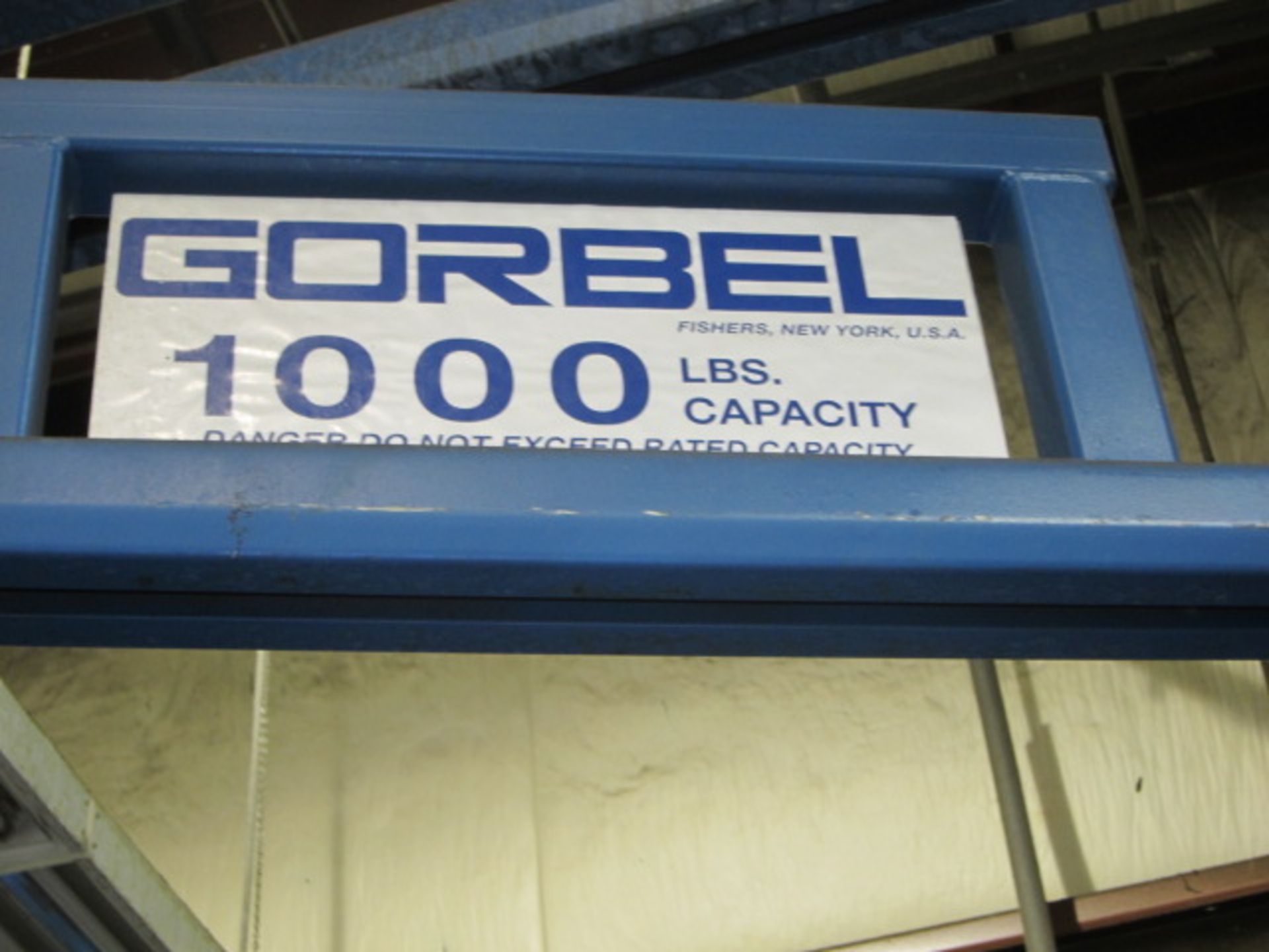 JIB CRANE, GORBEL 1,000 LB. CAP. X APPROX. 8' REACH, 6' ht. under hook, DeMag elec. chain & - Image 3 of 5