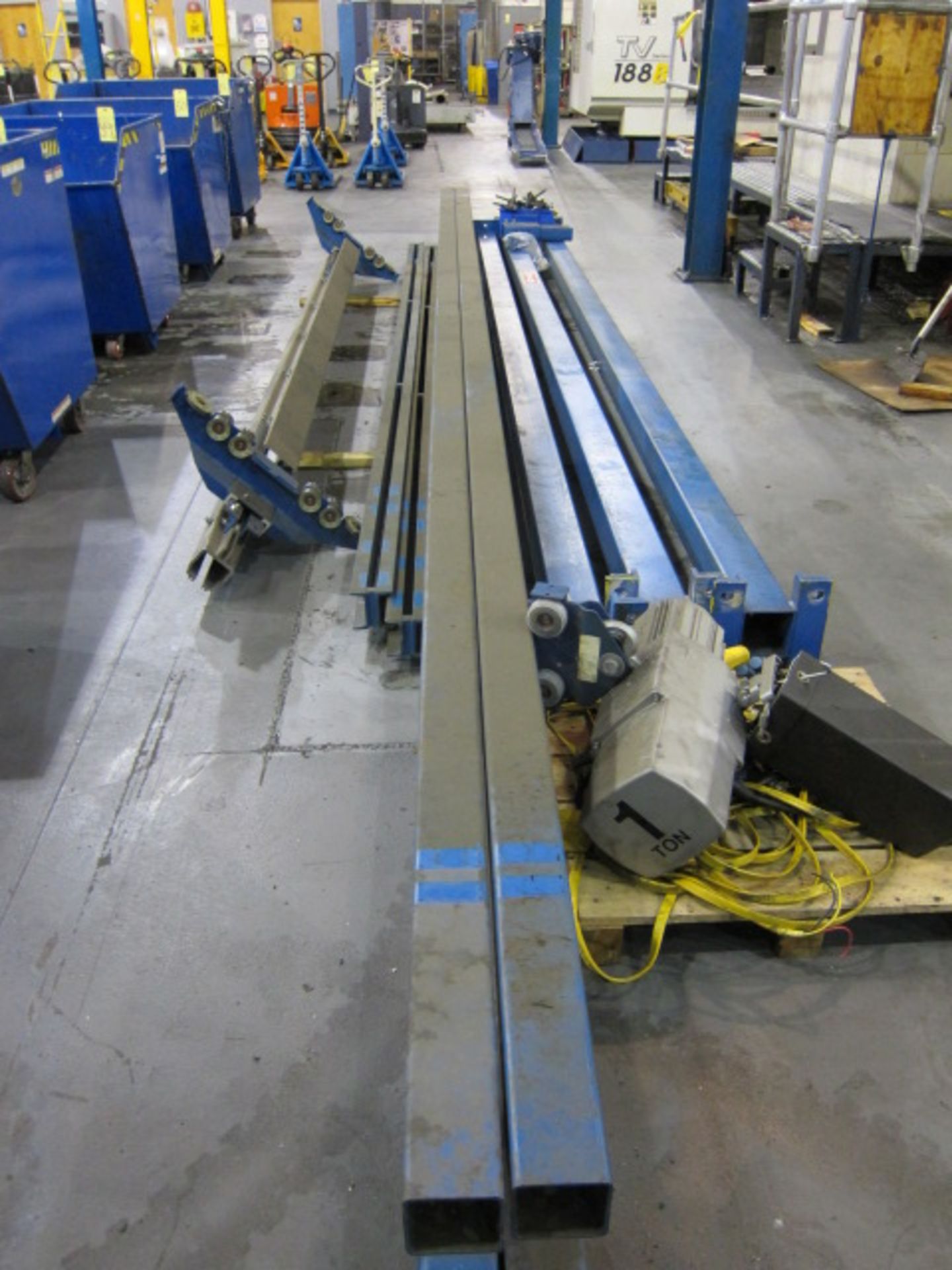 OVERHEAD HANDLING SYSTEM, GORBEL 1 T. CAP., w/1 T. electric chain hoist - Image 3 of 3