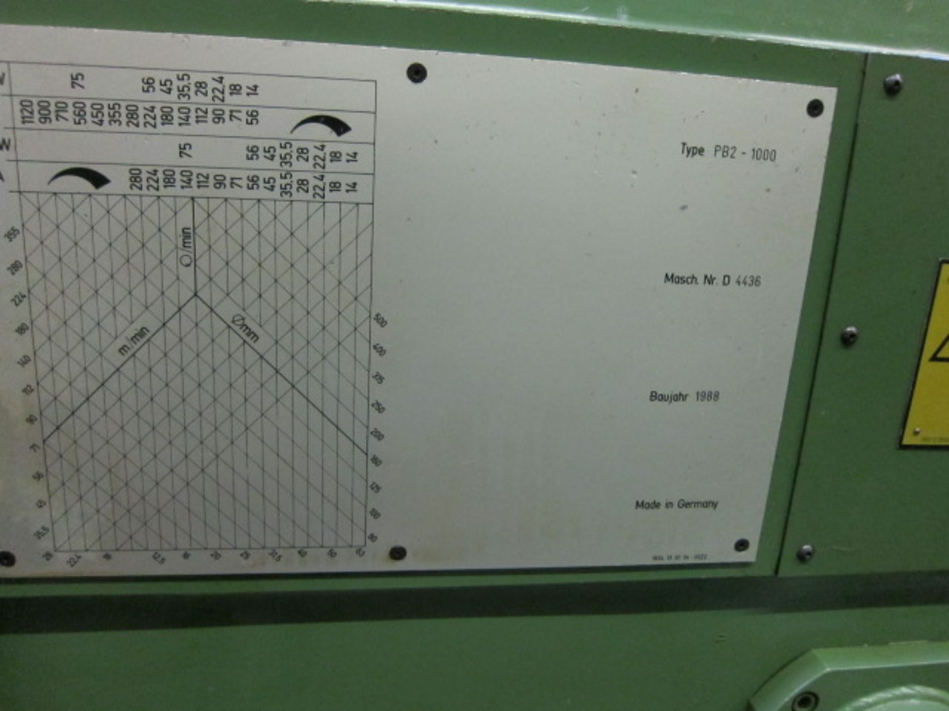 COUNTER ROTATING DEEP HOLE BORING MACHINE, WOHLENBERG MDL. PB2-1000 X 11M, new 1988, 39.37” sw. over - Image 18 of 31