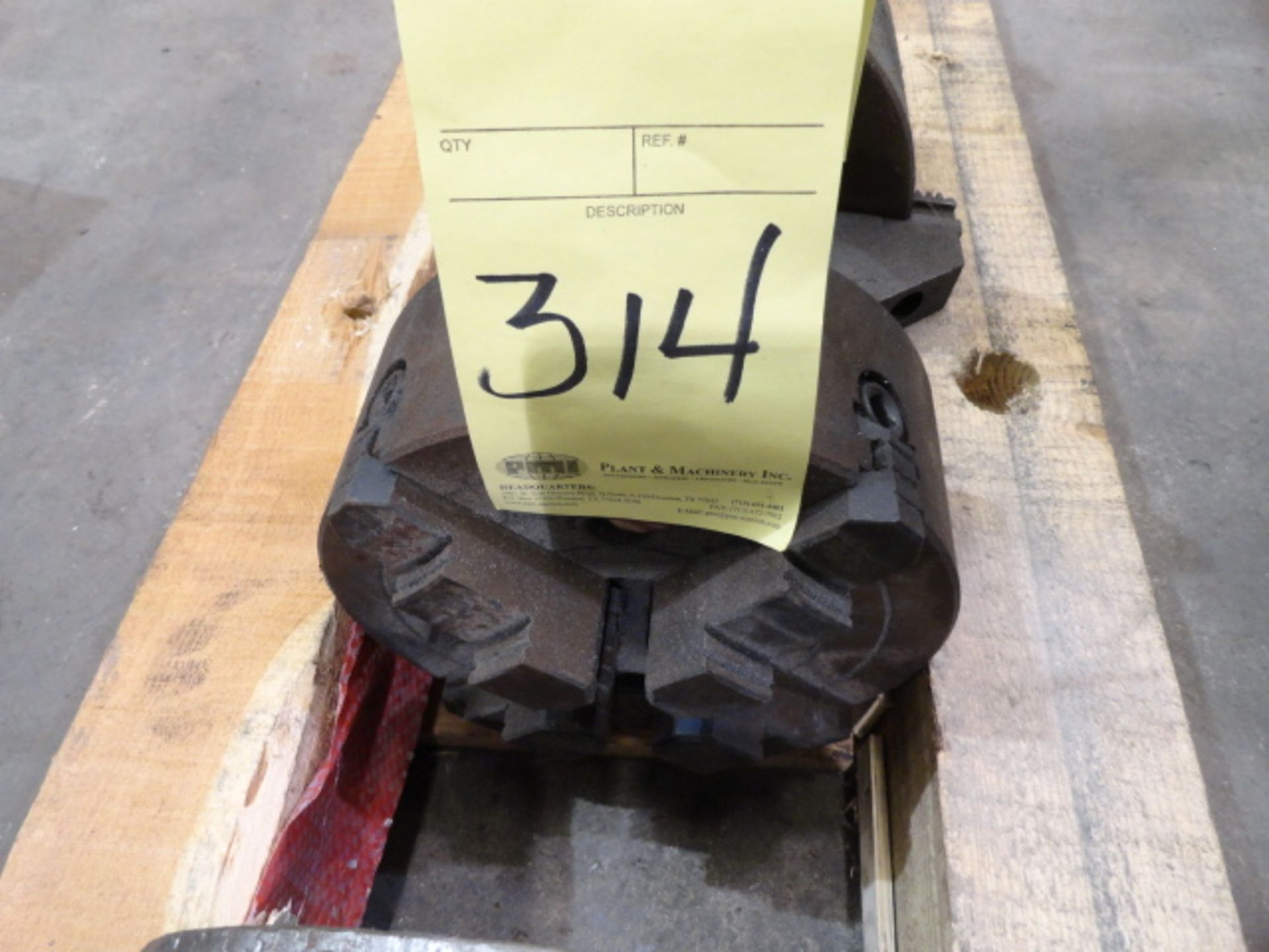 CHUCK, 8" dia. x 3" thk. manual 3-jaw chuck with 2-pc. jaws, 2" bore