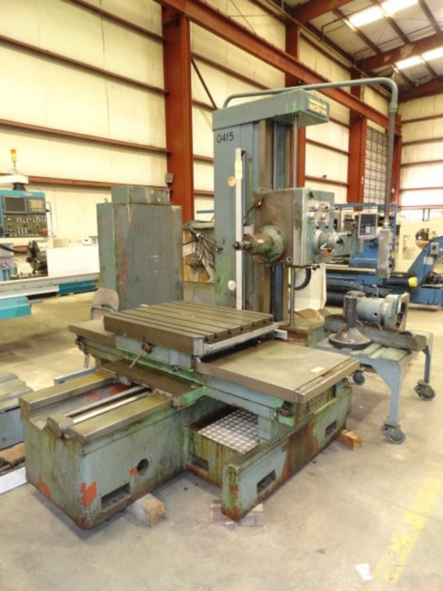 TABLE TYPE HORIZONTAL BORING MILL, WOTAN 3" MDL. B75-M, new 1969, 4-way bed, 32” x 39” built-in - Image 2 of 12