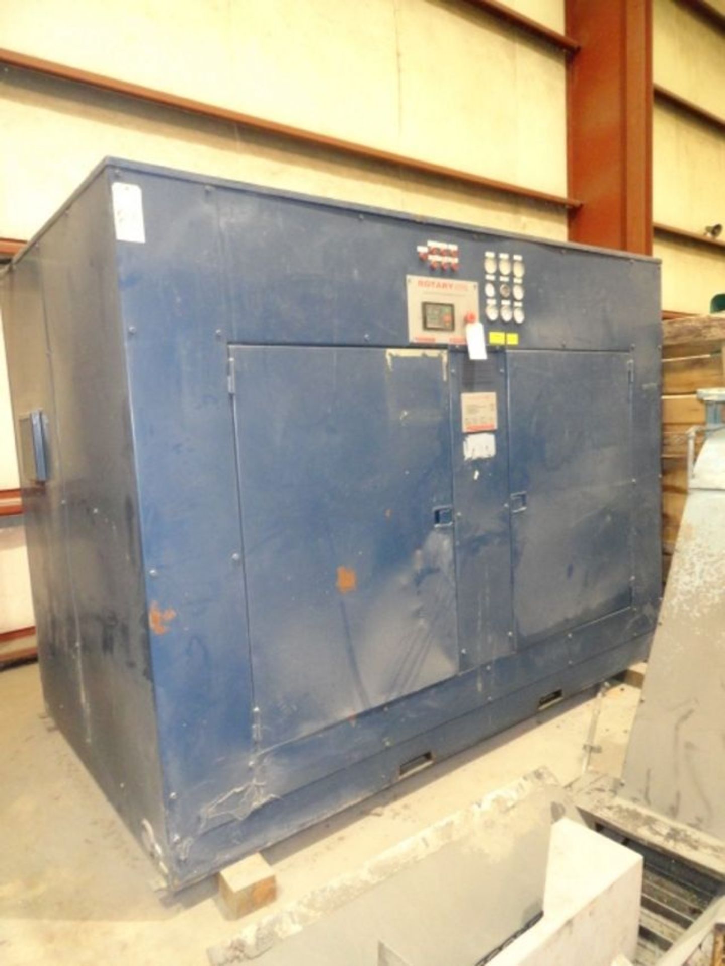 ROTARY SCREW AIR COMPRESSOR, ROTARY AIRE OIL FREE AIR END MDL. 0-350, new 1996, 600 CFM, 125 PSI, - Image 2 of 6