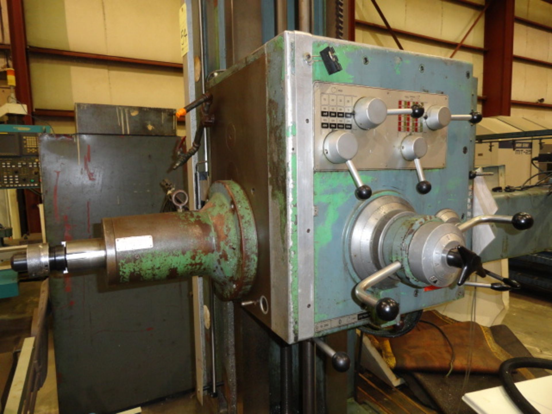 TABLE TYPE HORIZONTAL BORING MILL, WOTAN 3" MDL. B75-M, new 1969, 4-way bed, 32” x 39” built-in - Image 7 of 12