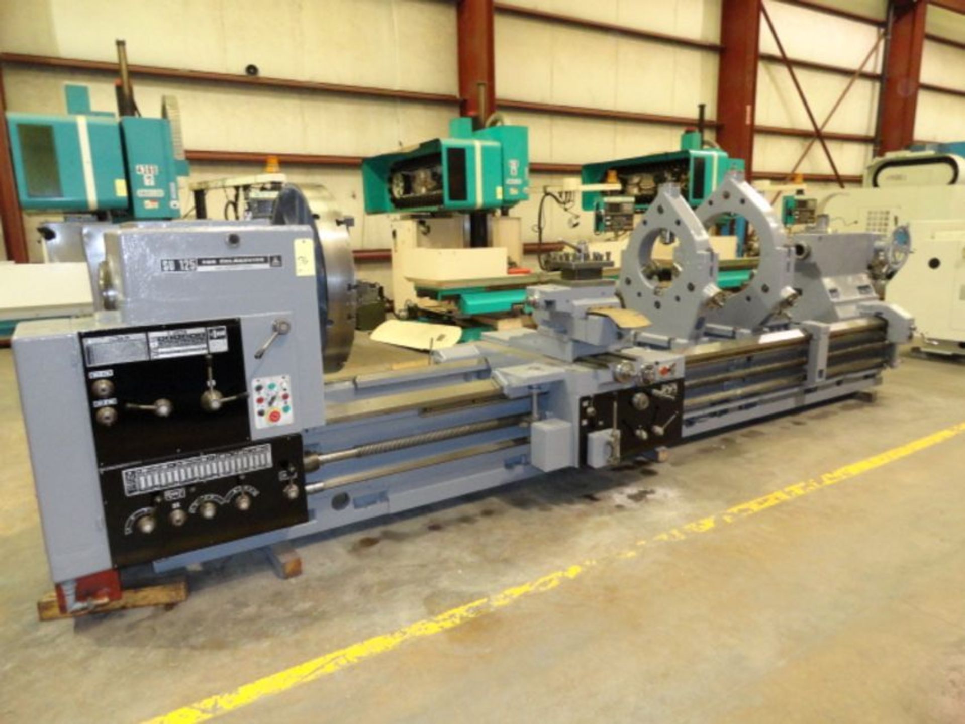 ENGINE LATHE, TOS 49" X 160" MDL. SU-125 HEAVY DUTY, new 1975, 37” sw. over crosslide, 4” spdl. - Image 2 of 10