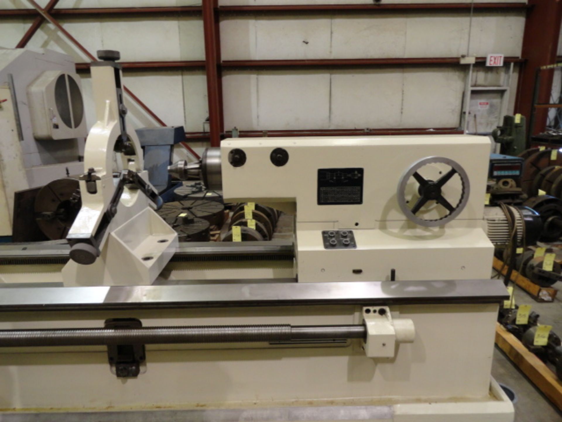 CNC HOLLOW SPINDLE LATHE, GURUTZPE 40" X 157" MDL. B1400 HEAVY DUTY, new 1996, Fanuc OT CNC control, - Image 7 of 12