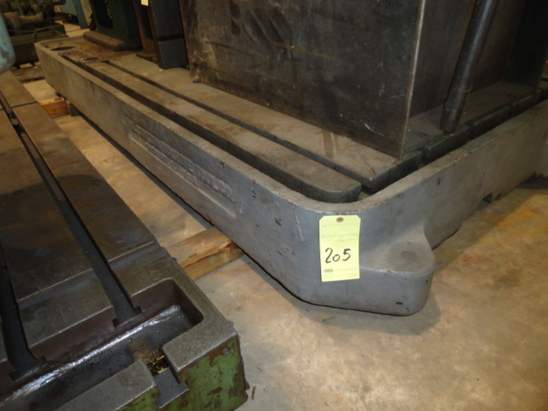 RADIAL DRILL BASE, CARLTON, 120" x 50" x 10" thk., T-slotted (base only)