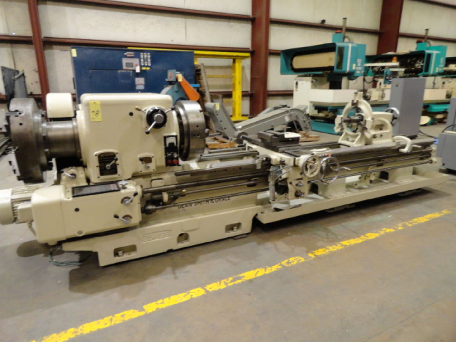 HOLLOW SPINDLE LATHE, DEAN SMITH & GRACE 25" X 120" MDL. 25P, new 1982, 26.5” sw. over bed, 16”