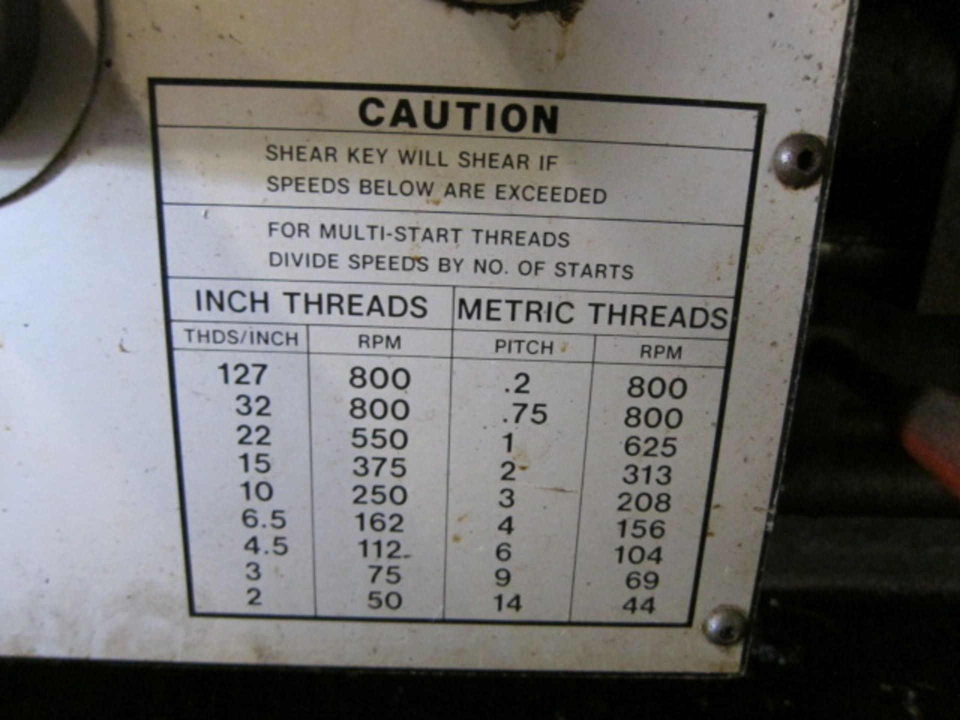 ENGINE LATHE, STANDARD MODERN 20” X 120”, spds: 27-1600 RPM, 3.15” spdl. hole, taper attach., 2-axis - Image 7 of 8