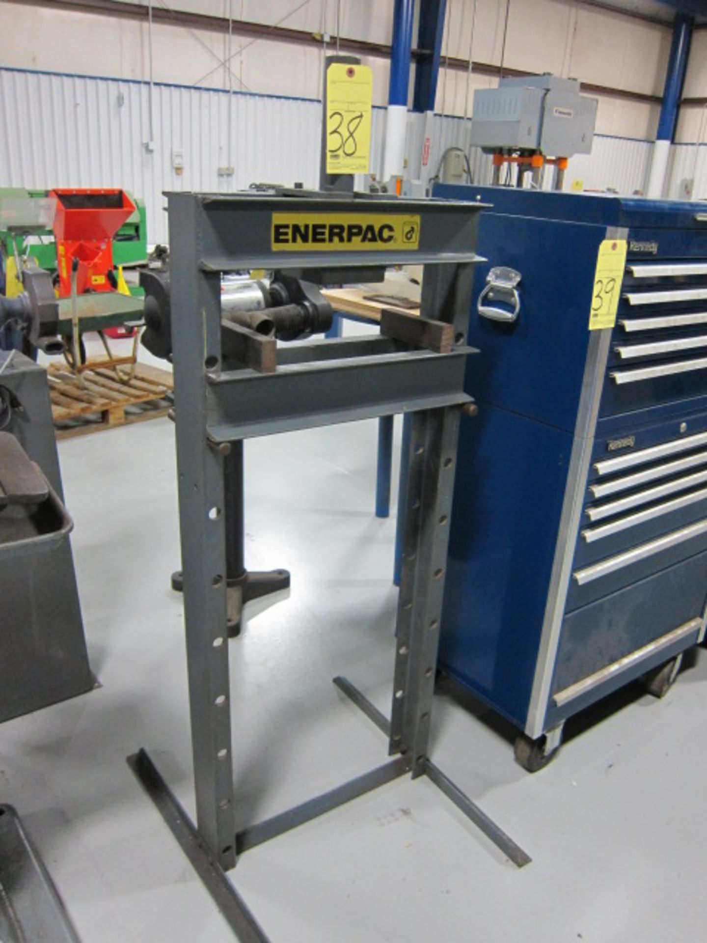 HYDRAULIC H-FRAME SHOP PRESS, ENERPAC MDL. RC-1010