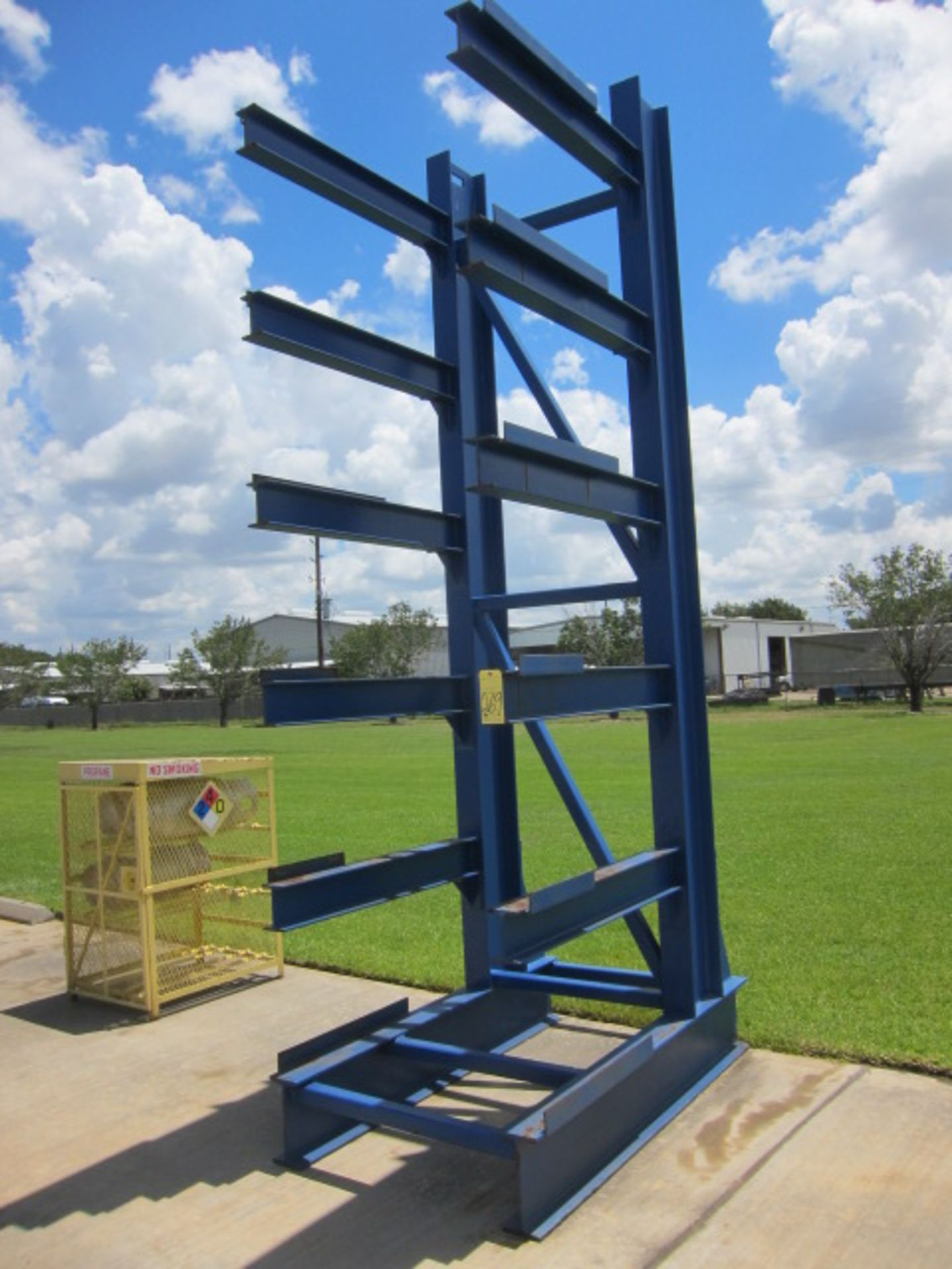 WELDED CANTILEVER RACK, 36"W. x 15' ht., extra H.D.