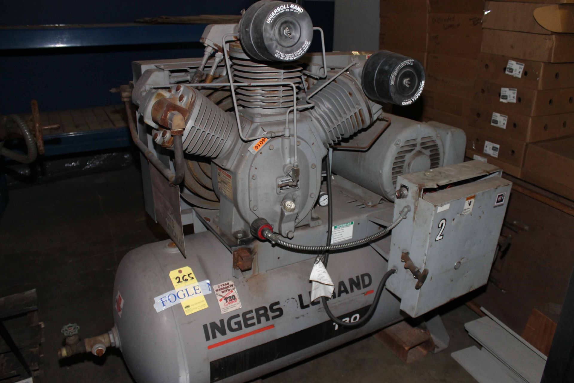 RECIPROCATING AIR COMPRESSOR, INGERSOLL RAND MDL. 3000E30, 3-stage, S/N 30T860699