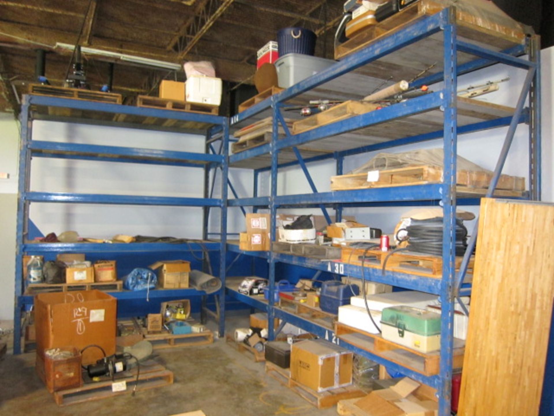 LOT OF PALLET RACK SECTIONS (4), assorted (contents not included)