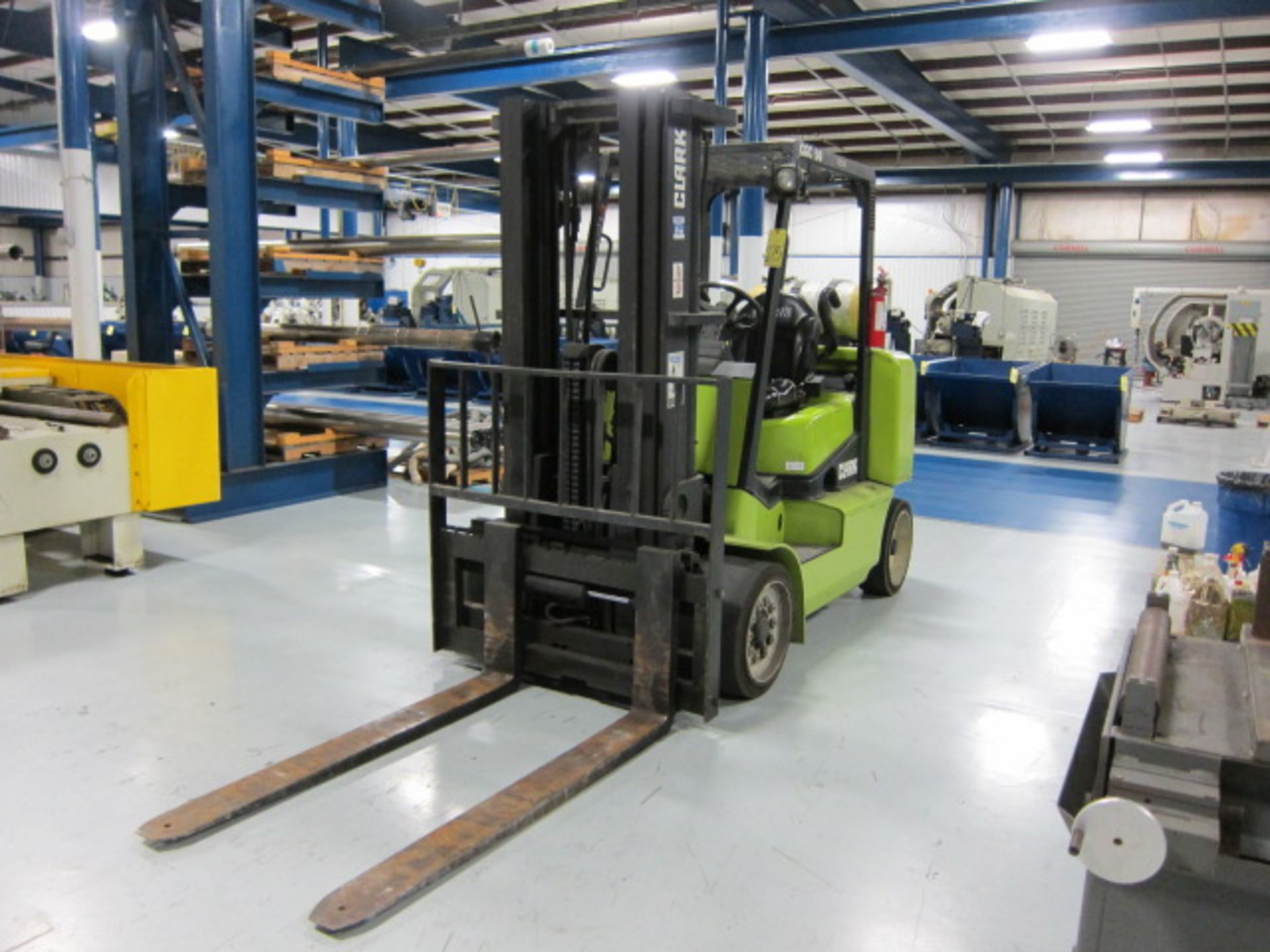 FORKLIFT, CLARK 10,000 LB. CAP. MDL. CGC50L, LPG, 9,800 lb. @ 24” L.C. as equipped, 178” max. lift