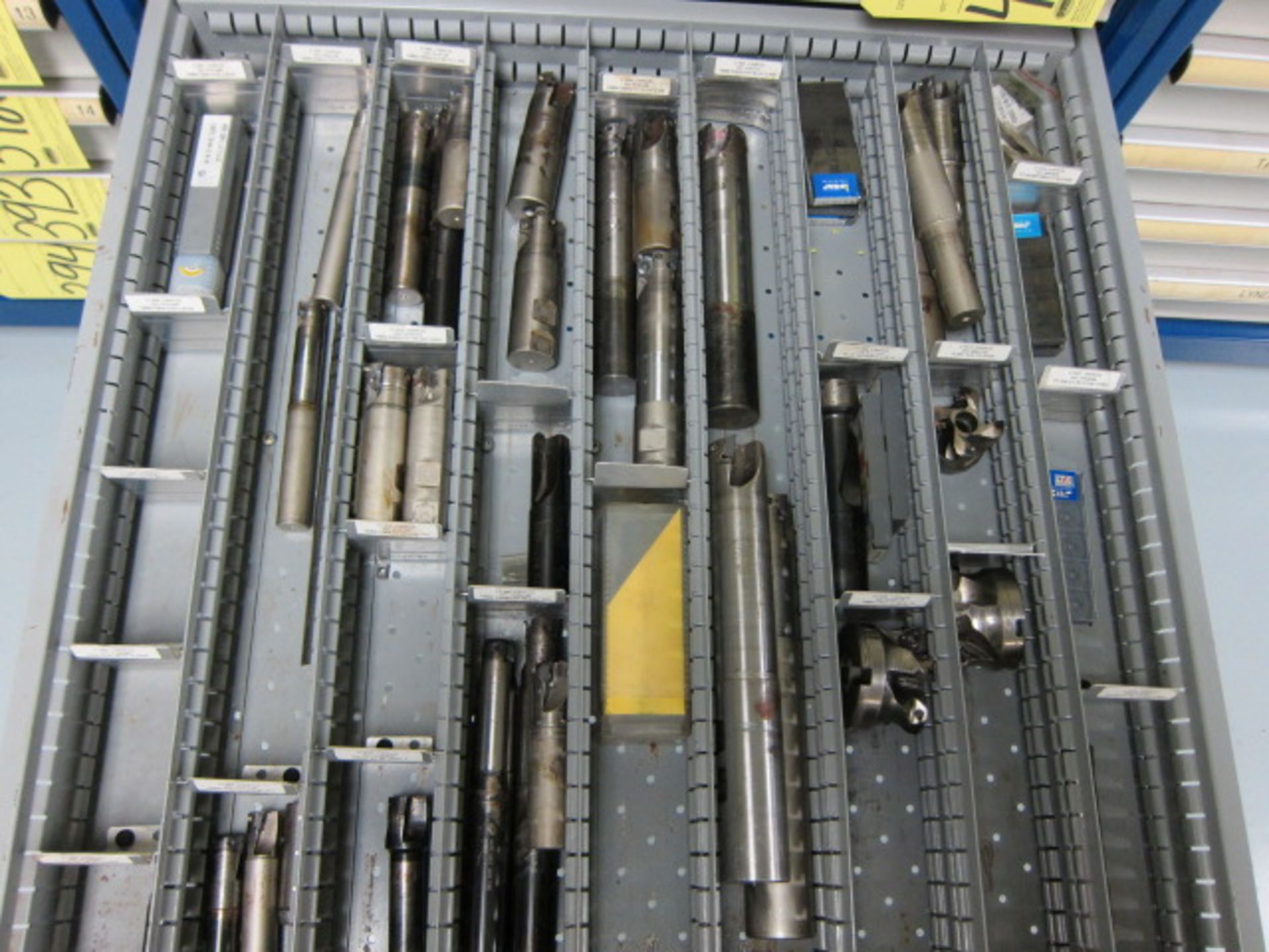 LOT OF INSERT ENDMILL CUTTERS, assorted (in one drawer)