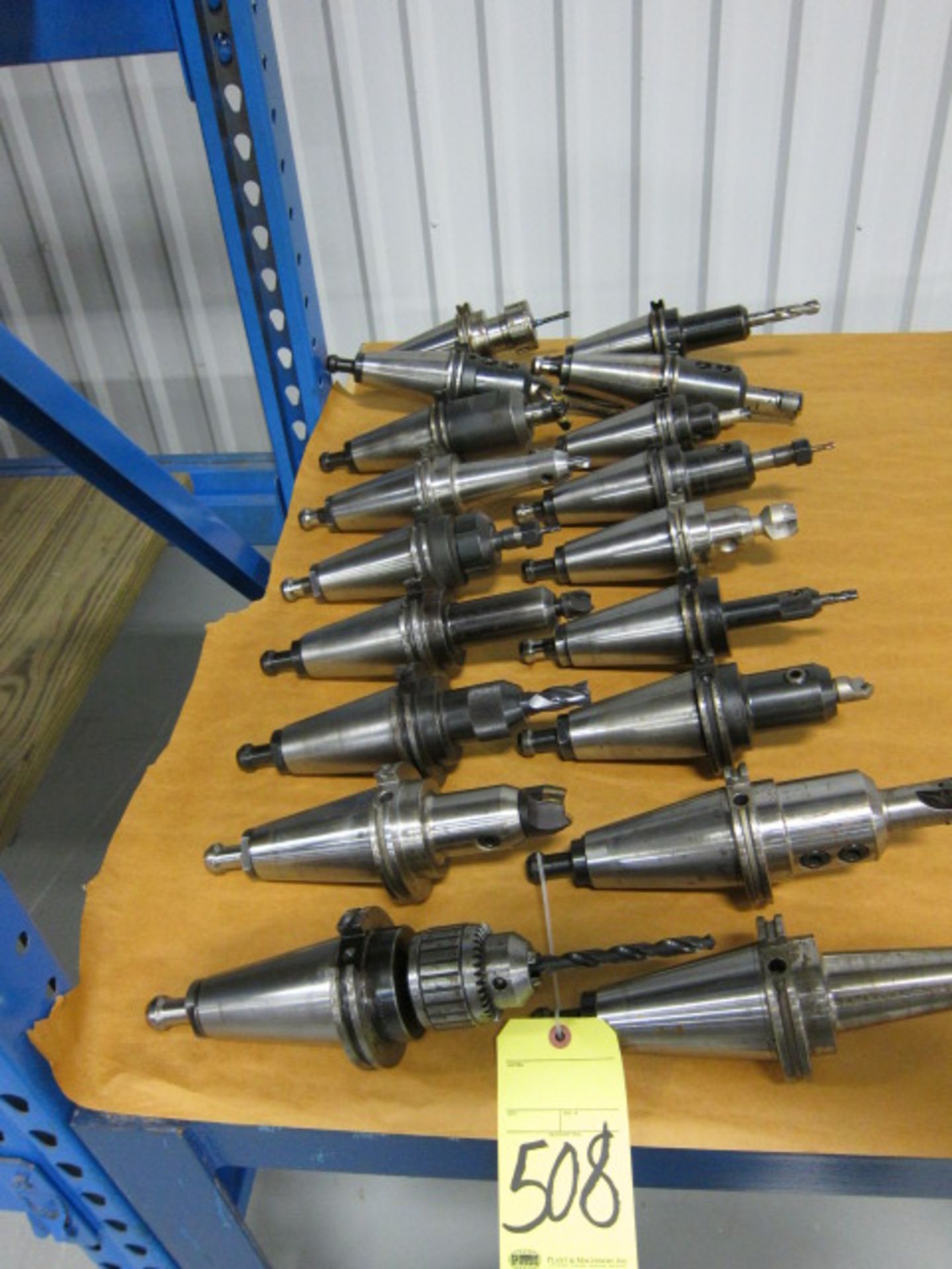 LOT OF TOOLHOLDERS (18), CAT-50 taper, assorted