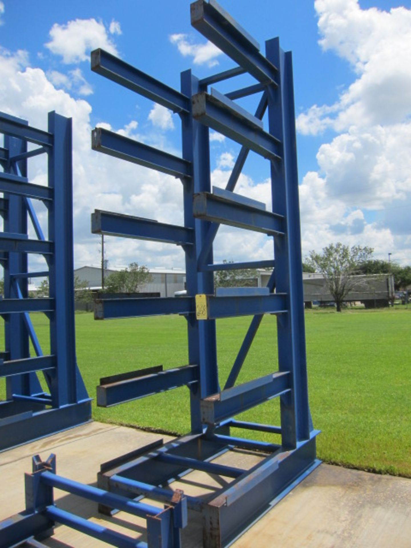WELDED CANTILEVER RACK, 36"W. x 15' ht., extra H.D.