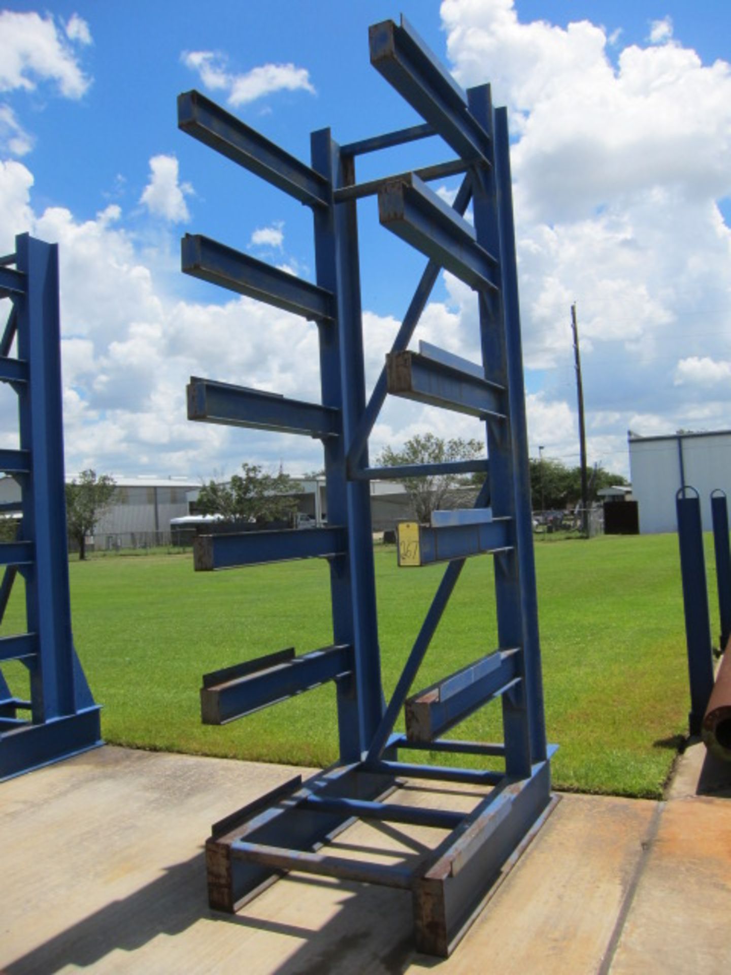 WELDED CANTILEVER RACK, 36"W. x 15' ht., extra H.D.