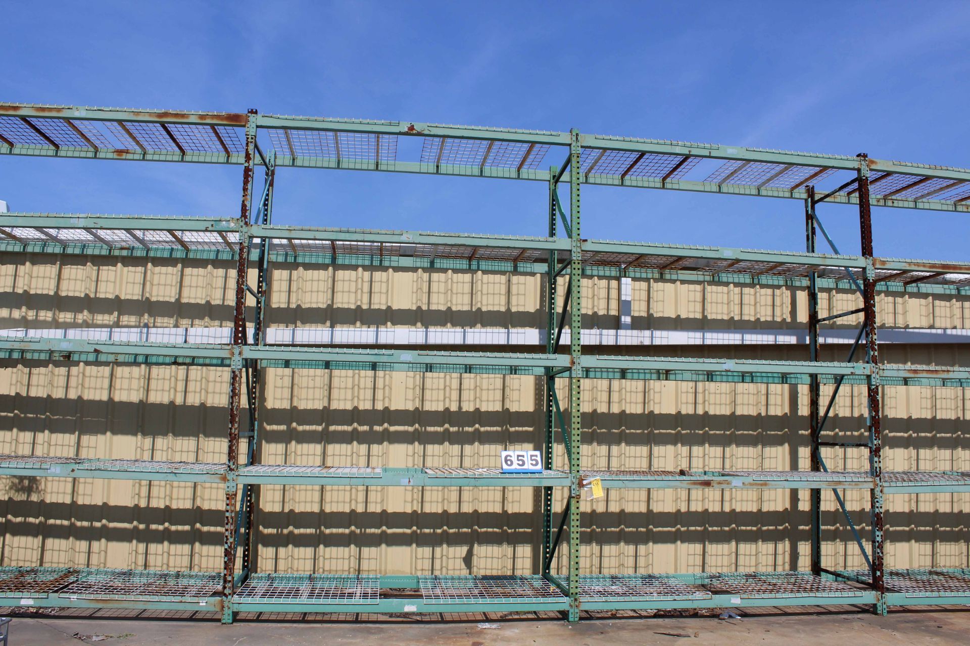 LOT OF PALLET RACKING SECTIONS (7), 14' x 44' uprights, 9' crossbeams (delayed removal - one week)
