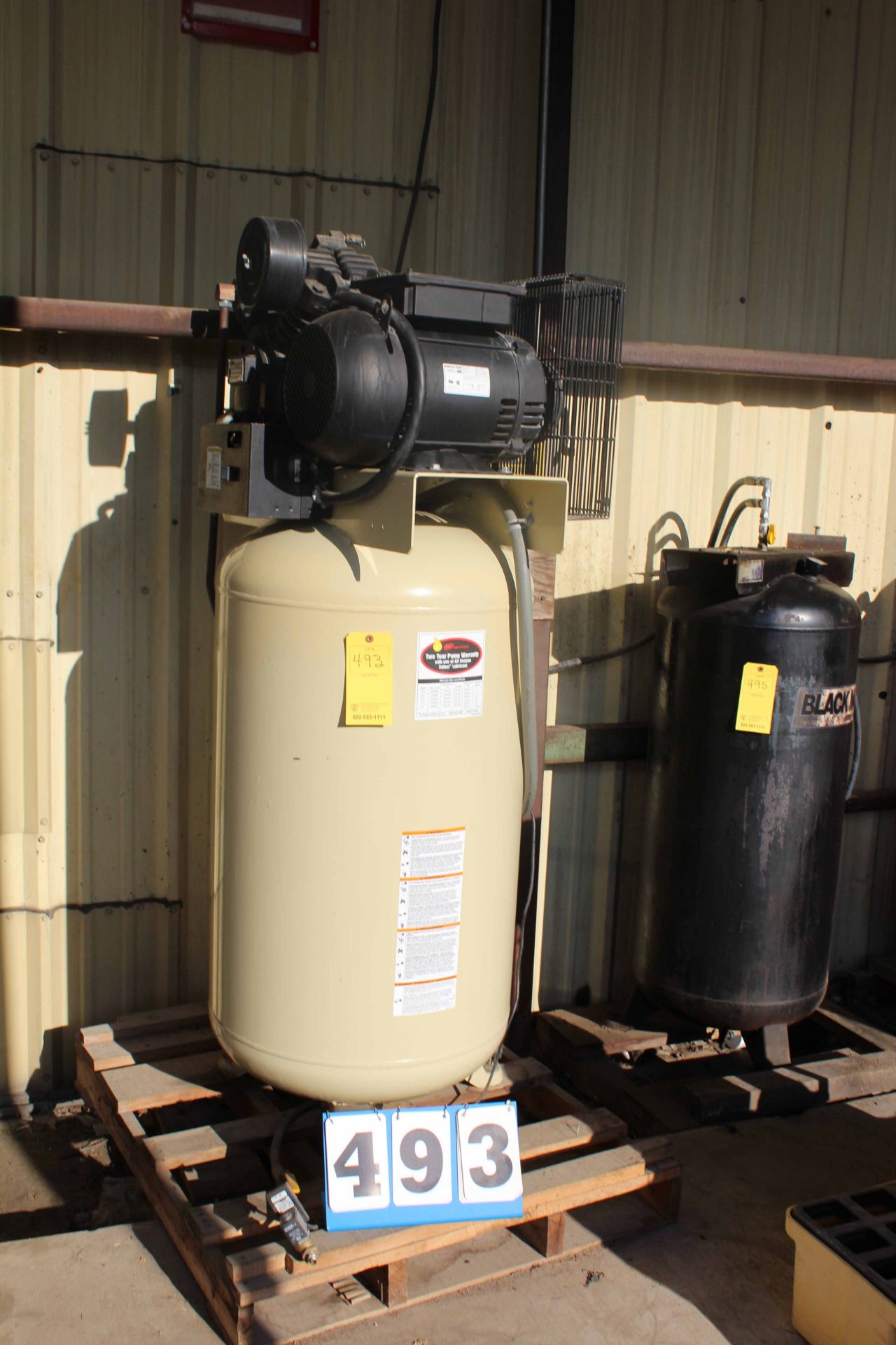 AIR COMPRESSOR, INGERSOLRAND, 7.5 HP, 50 gal. vertical tank