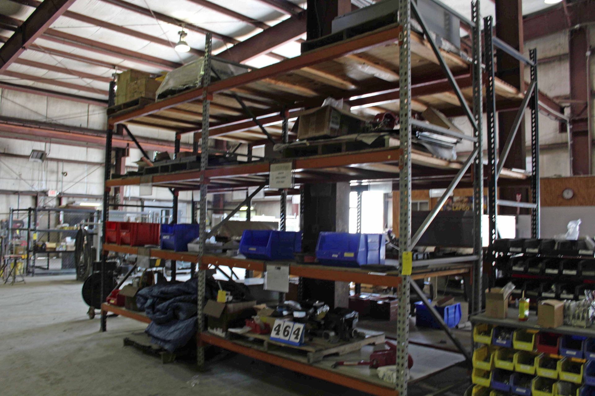 LOT OF PALLET RACKING SECTIONS (2), 12' x 4' uprights, 8' crossbeams (delayed removal)