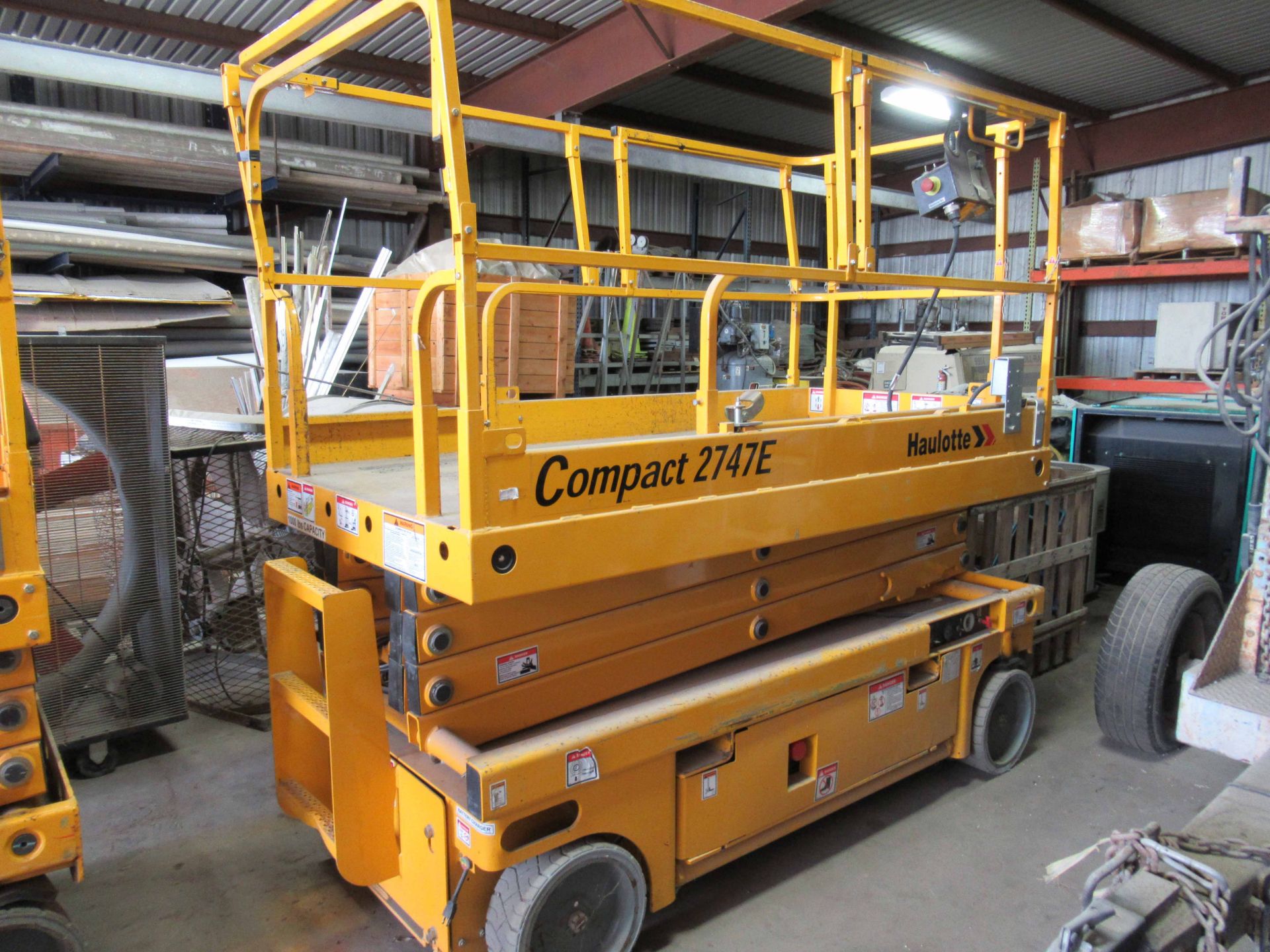 HOULETTE COMPACT MDL. 2747E ELECTRIC SCISSOR LIFT, new 2012, 26'-8" max. platform ht., 3' platform