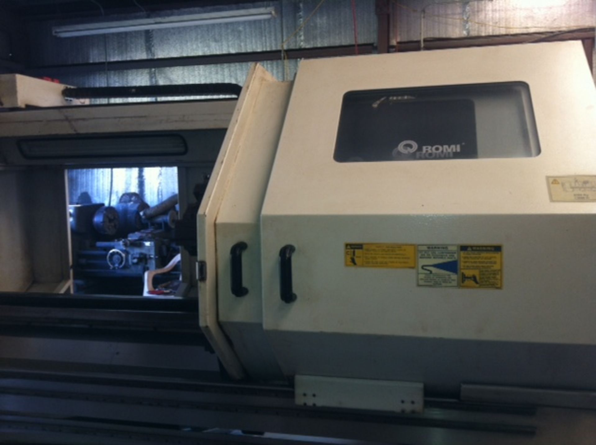 ROMI MDL. M-27 27” X 80” COMBINATION CNC LATHE, new 2007, G.E. Fanuc 21i-T CNC control, 21” dia. 4- - Image 11 of 15