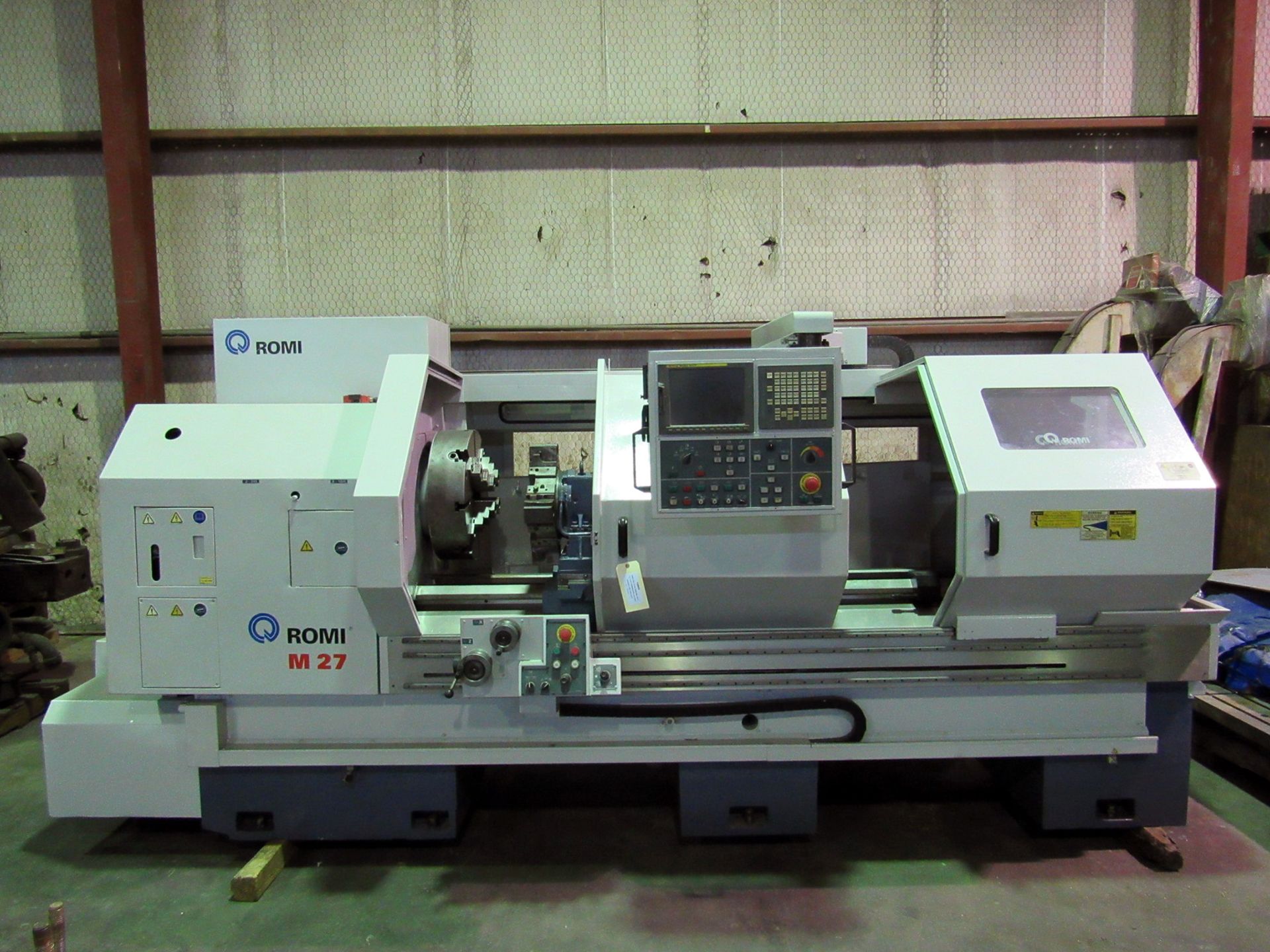 ROMI MDL. M-27 27” X 80” COMBINATION CNC LATHE, new 2007, G.E. Fanuc 21i-T CNC control, 21” dia. 4- - Image 2 of 15