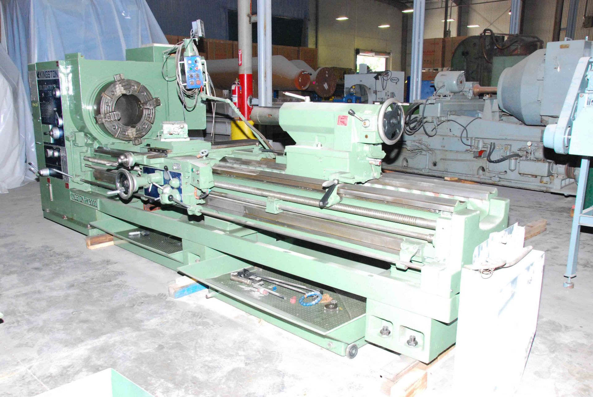 KINGSTON OIL COUNTRY MDL. HK-3000 HOLLOW SPINDLE LATHE, new 2007, 12/5” spdl. bore, 30” sw. bed,