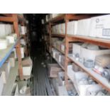 40’ CONTAINER with shelves of ½” to 8” PVC fittings. Seller will load for an additional charge.