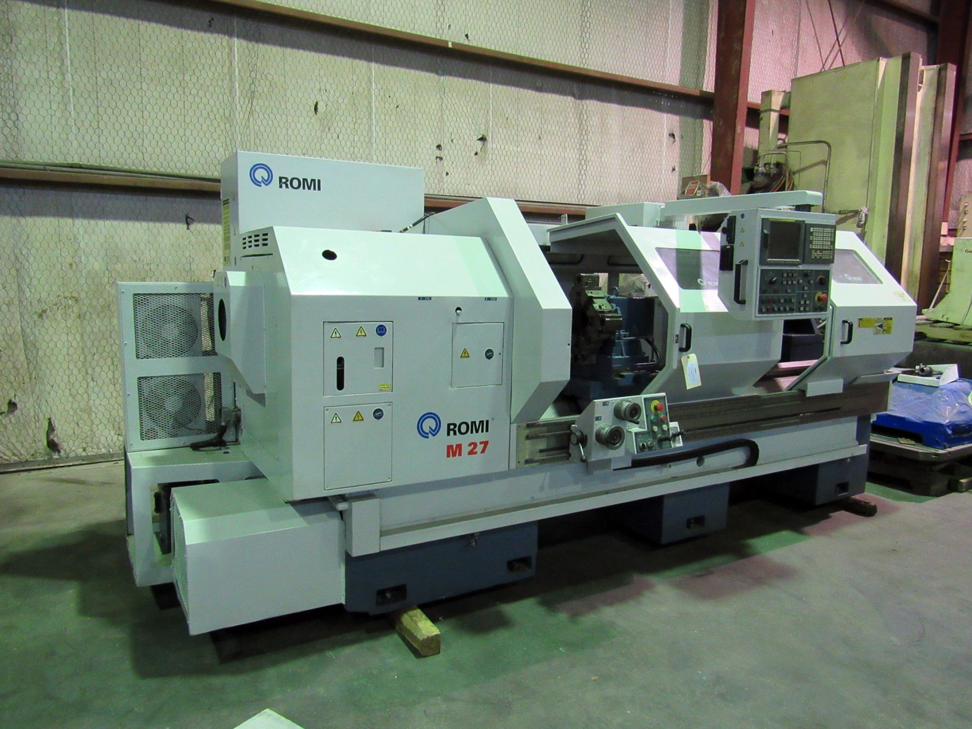 ROMI MDL. M-27 27” X 80” COMBINATION CNC LATHE, new 2007, G.E. Fanuc 21i-T CNC control, 21” dia. 4- - Image 4 of 15