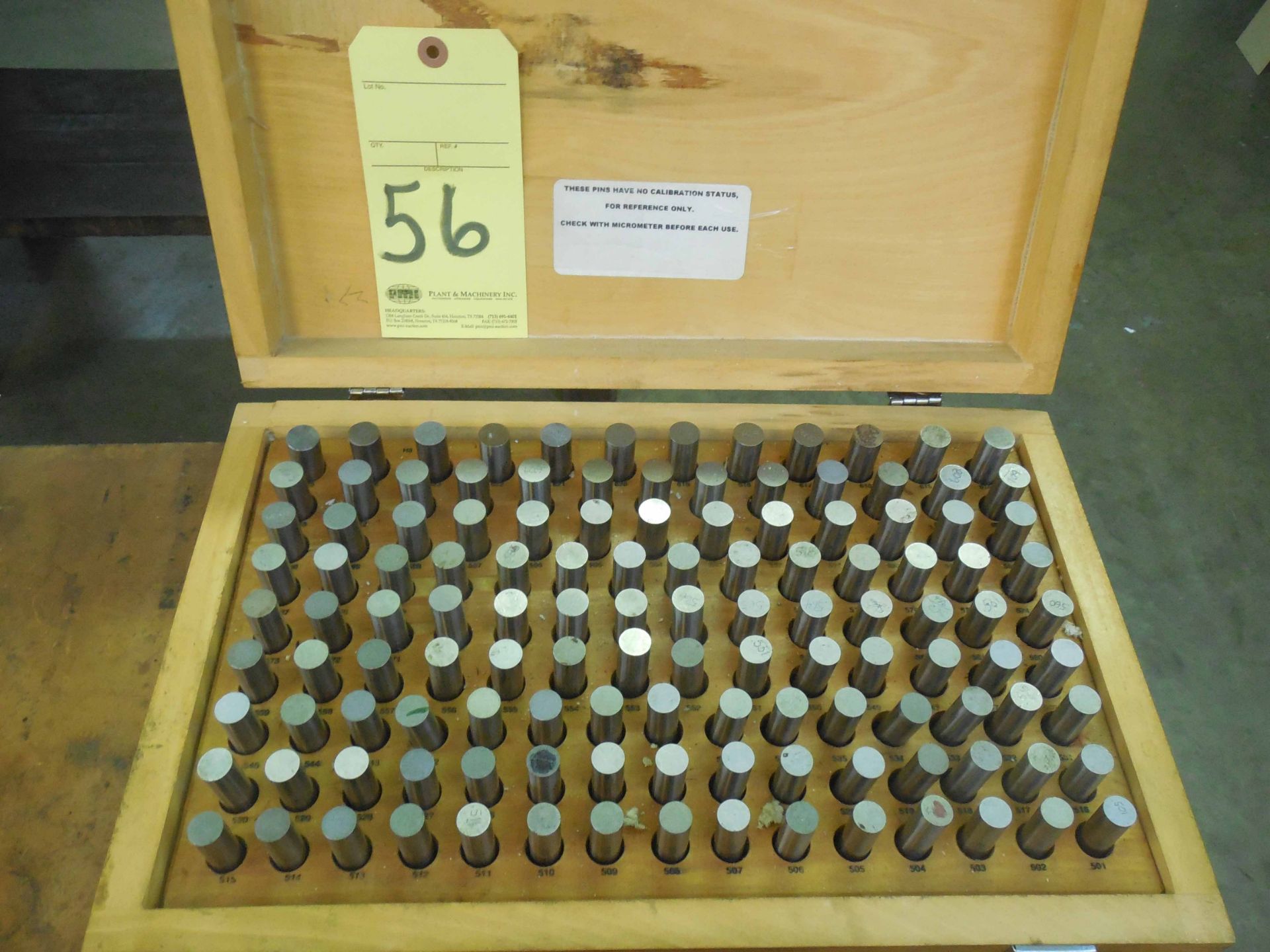 PIN GAUGE SET, .501 to .625