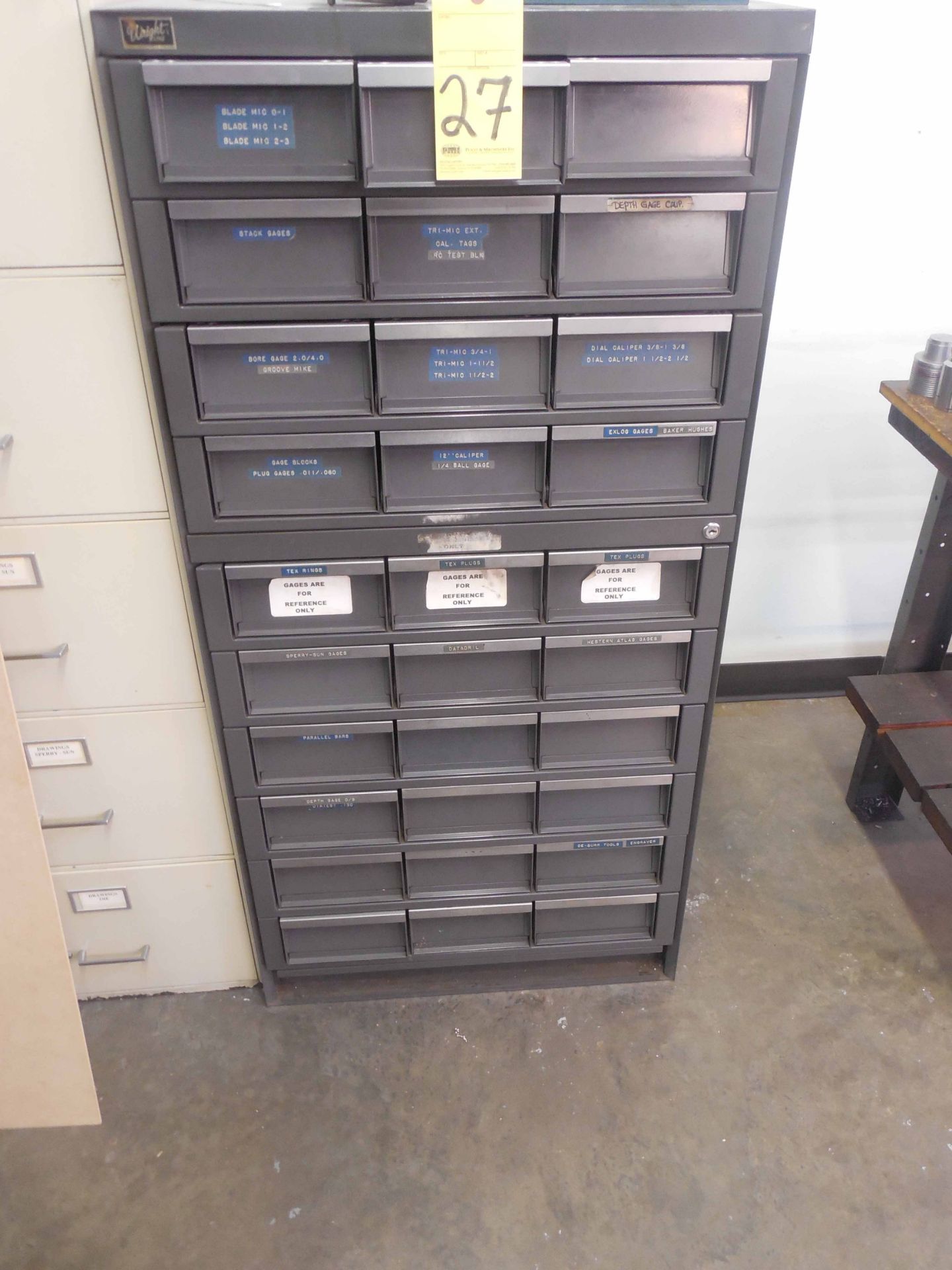 STORAGE CABINET, w/(30) bins