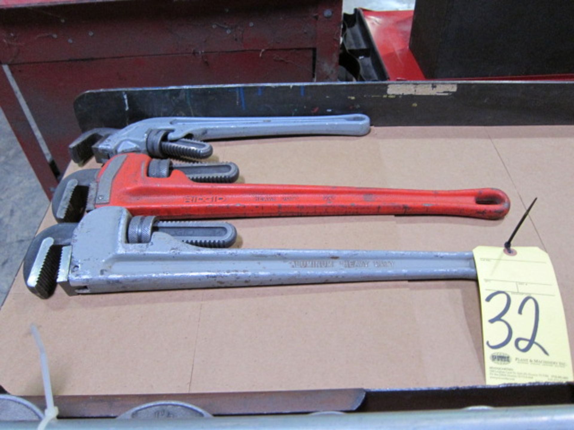 LOT OF PIPE WRENCHES (3), RIDGID, (2) 24" & (1) 18"