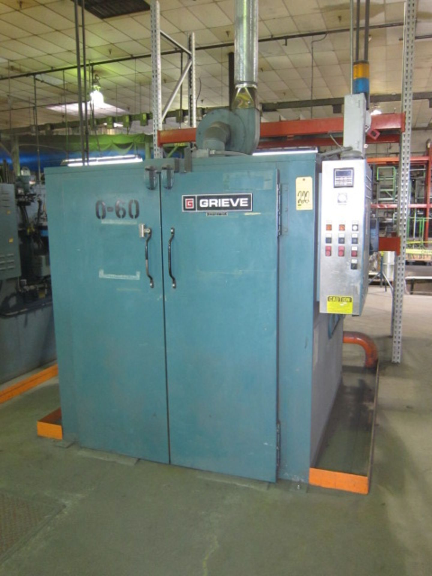 CABINET BAKE OVEN, GRIEVE MDL. TBH-500, 350 deg. F. max. temp., 2-door design, gas fired, S/N