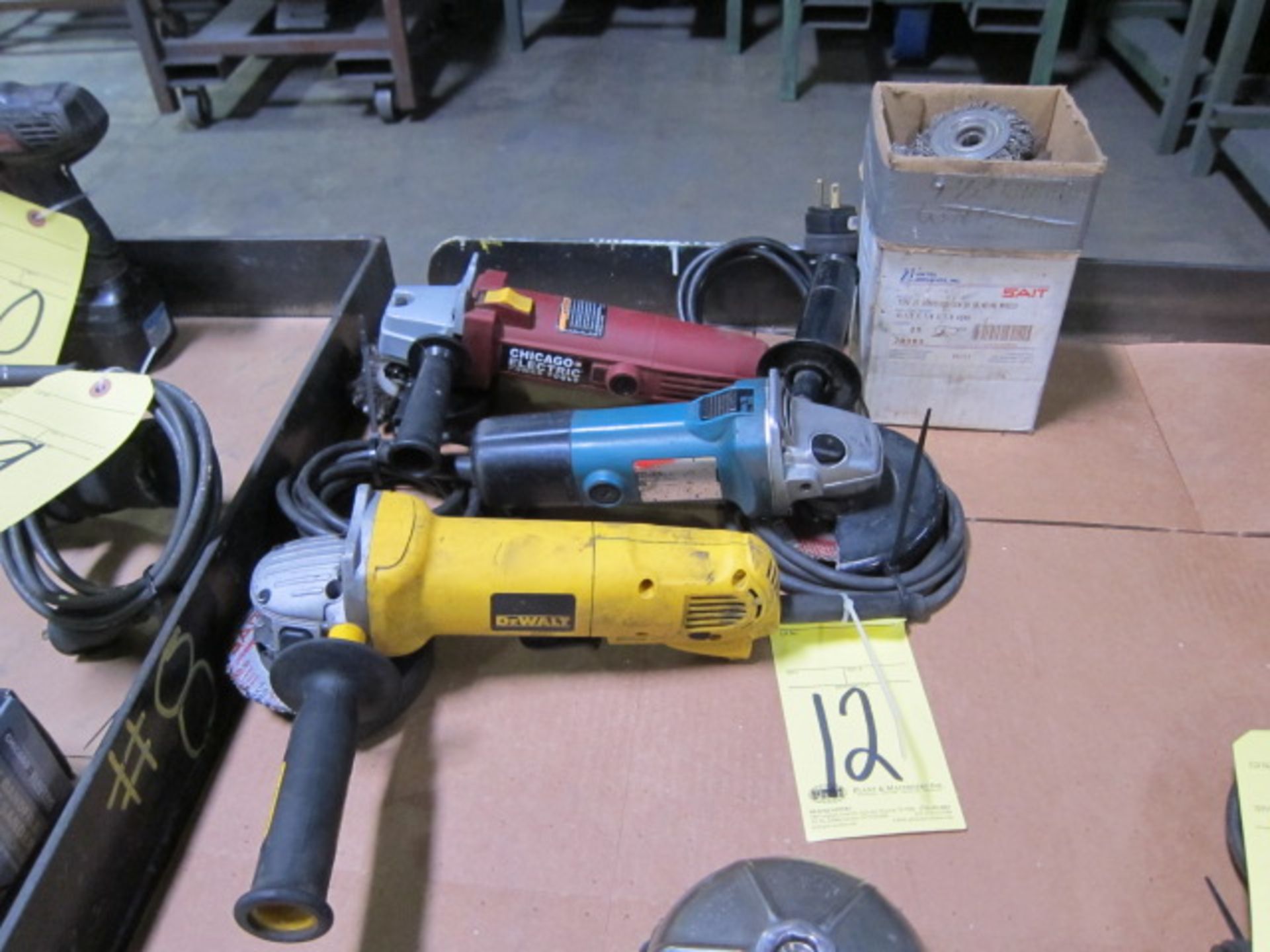 LOT OF ANGLE GRINDERS (3), 4-1/2", assorted