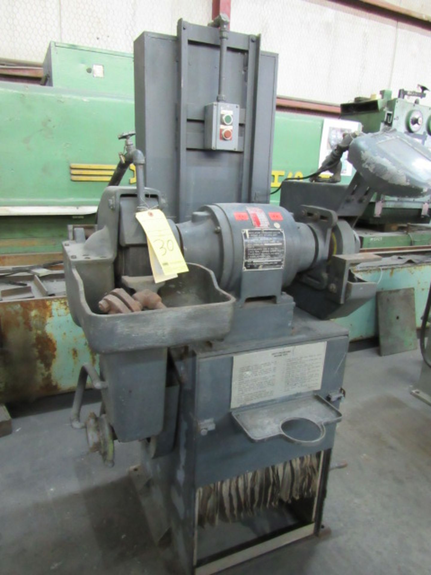 DOUBLE END PEDESTAL GRINDER, SETCO MDL. SPL606-292-8, combination wet/dry type, integral dust - Image 2 of 3