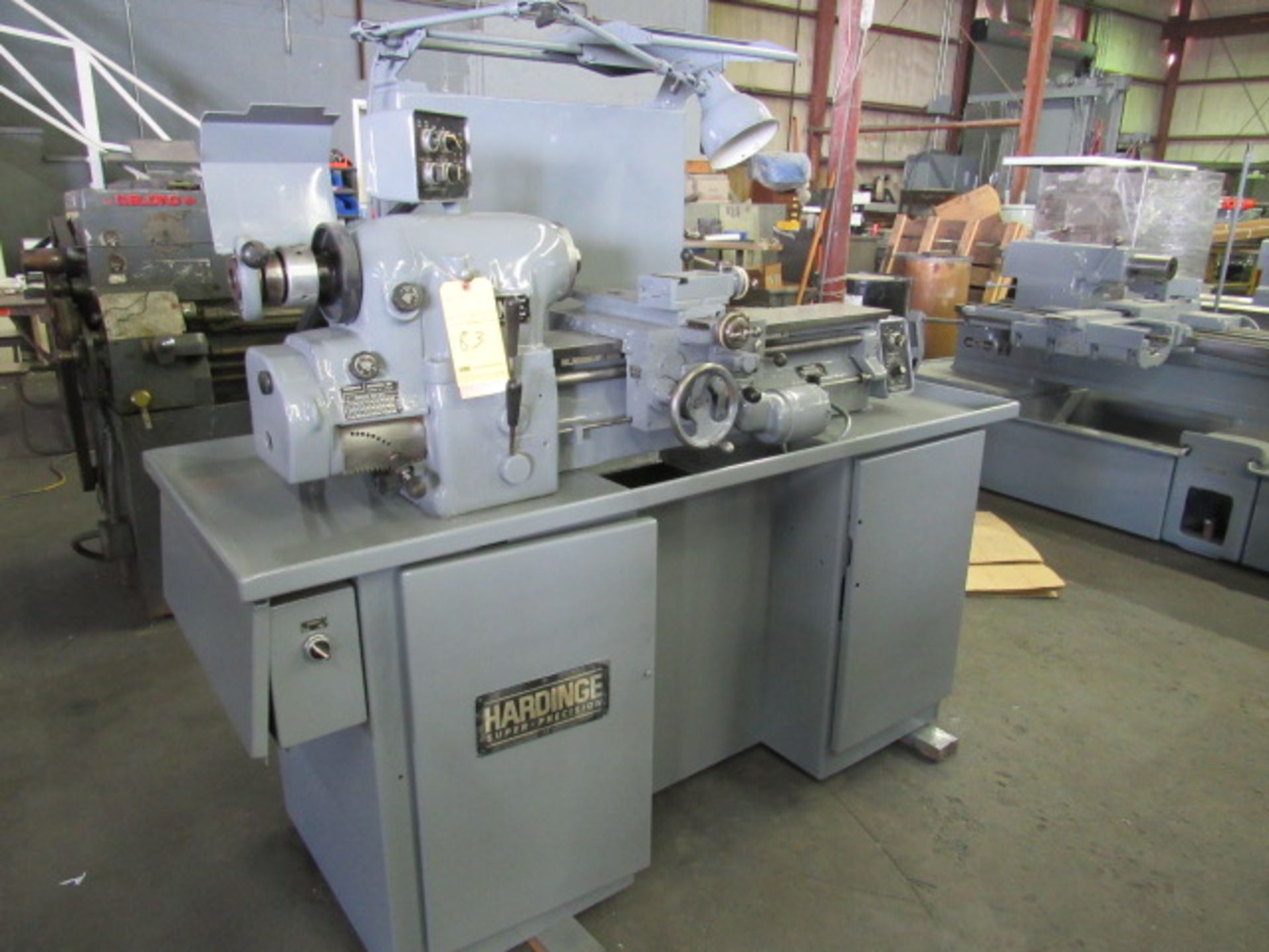 TOOLROOM LATHE, HARDINGE 10” X 20” MDL. HLV-H-JC, 9” over carriage, 1-1/16” spdl. hole - w/rd.