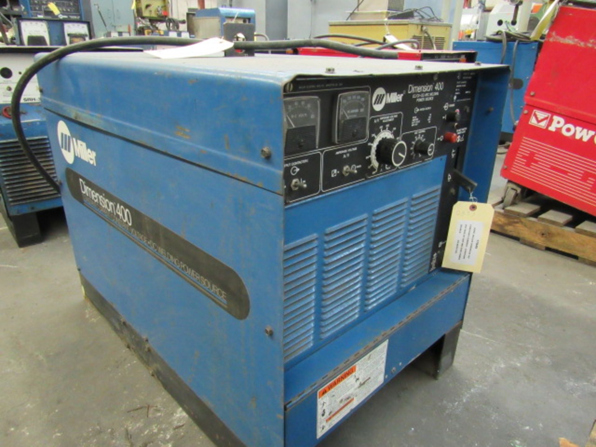 WELDING MACHINE, MILLER MDL. DIMENSION 400 CONSTANT CURRENT/CONSTANT VOLTAGE DC, S/N KE657282