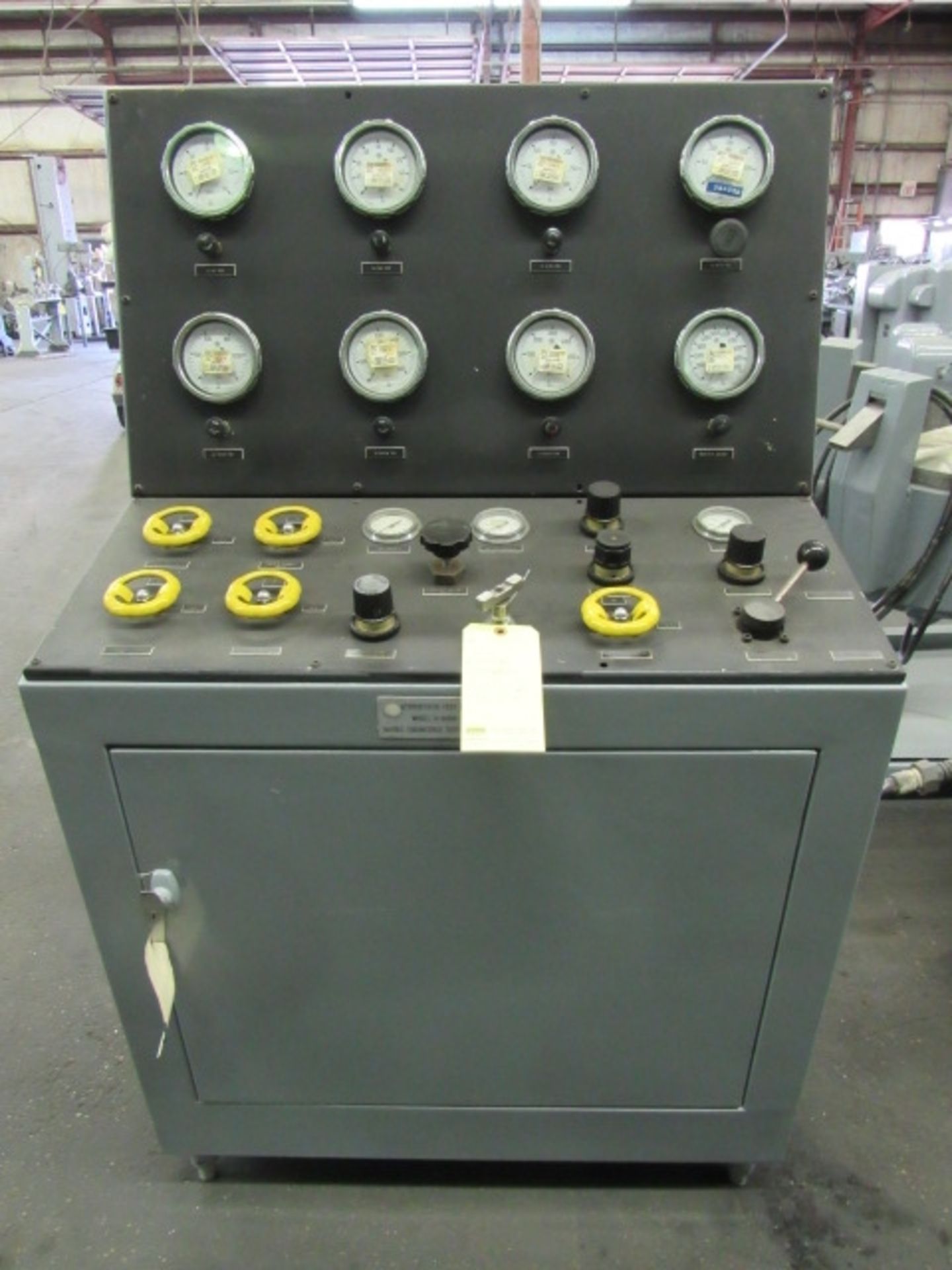 HYDROSTATIC VALVE TESTER, BARBEE MDL. H-6000-TR, valve test cap: ½” to 4”: 6,000 PSI max. test