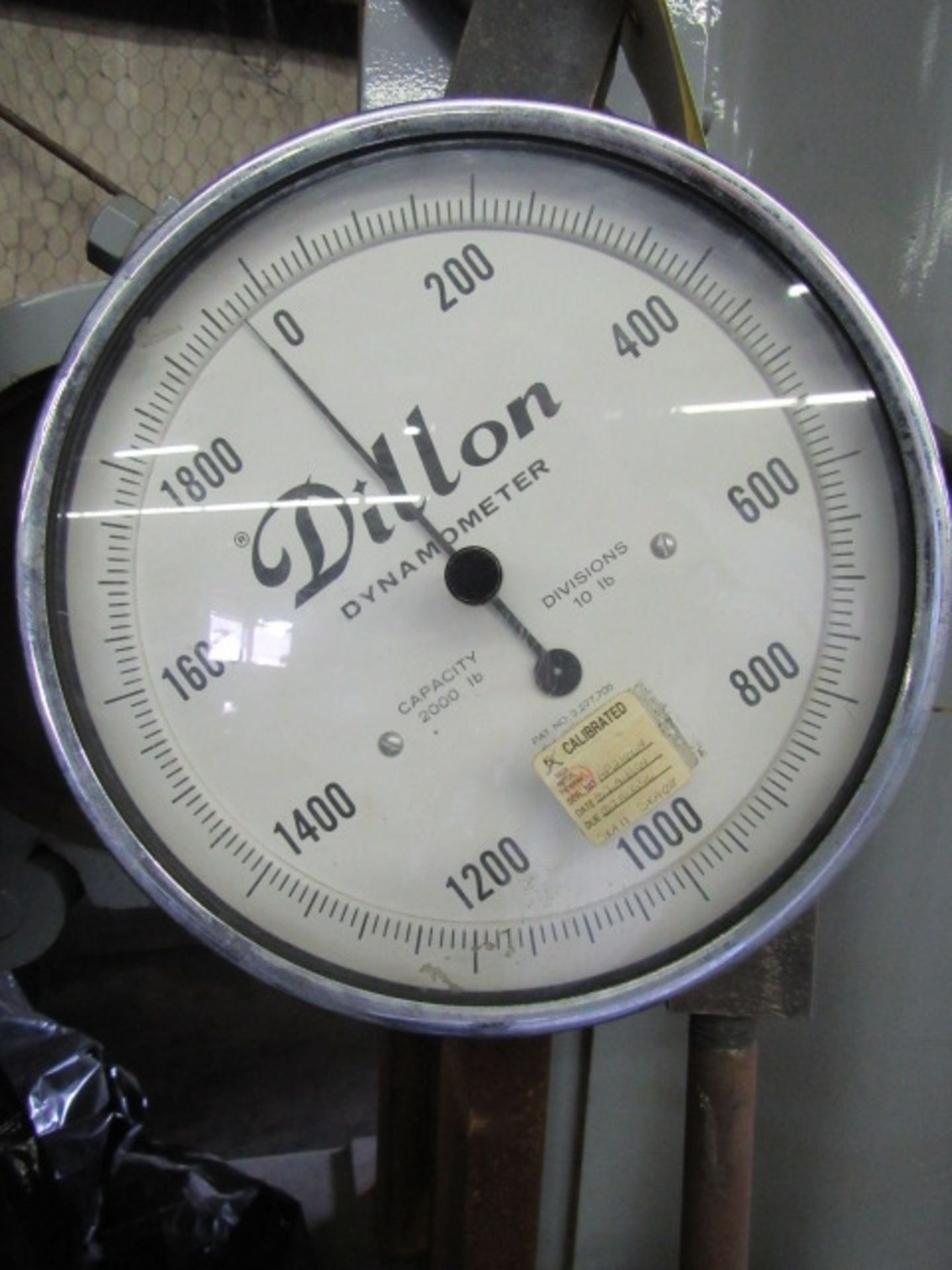 DYNAMOMETER, DILLON 2,000 LB. CAP., 10” dial, 10-lb. division, +/- 0.5% of cap. accuracy, zero - Image 4 of 5