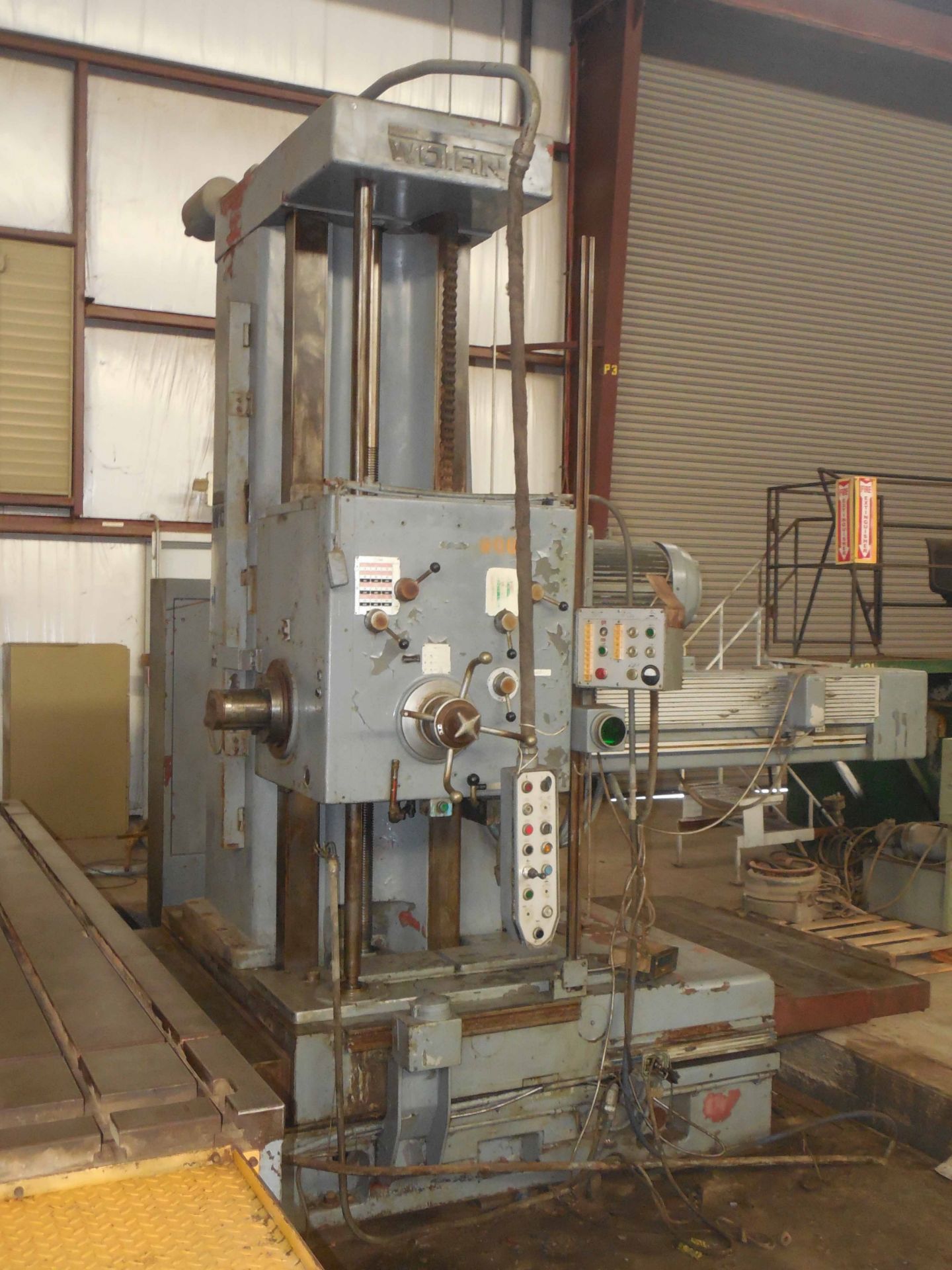 DOUBLE SPINDLE TABLE TYPE HORIZONTAL BORING MILL, WOTAN 5” OPPOSED SPINDLE TYPE, 60” x 172” table, - Image 2 of 6