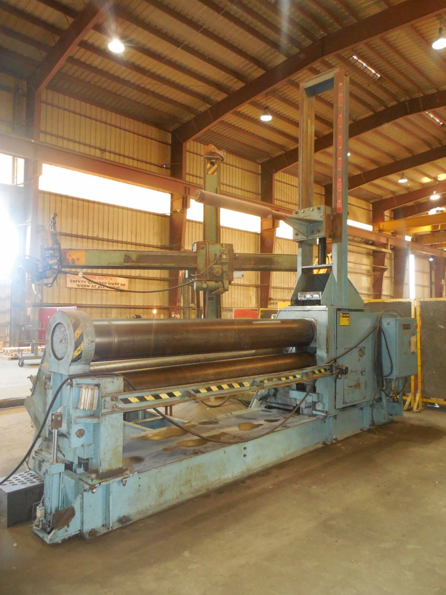 HYDRAULIC PLATE BENDING ROLL, BERTSCH 10’ X ¾” MDL. 75-10 3-ROLL INITIAL PINCH, new 1997, ¾” pre- - Image 6 of 6