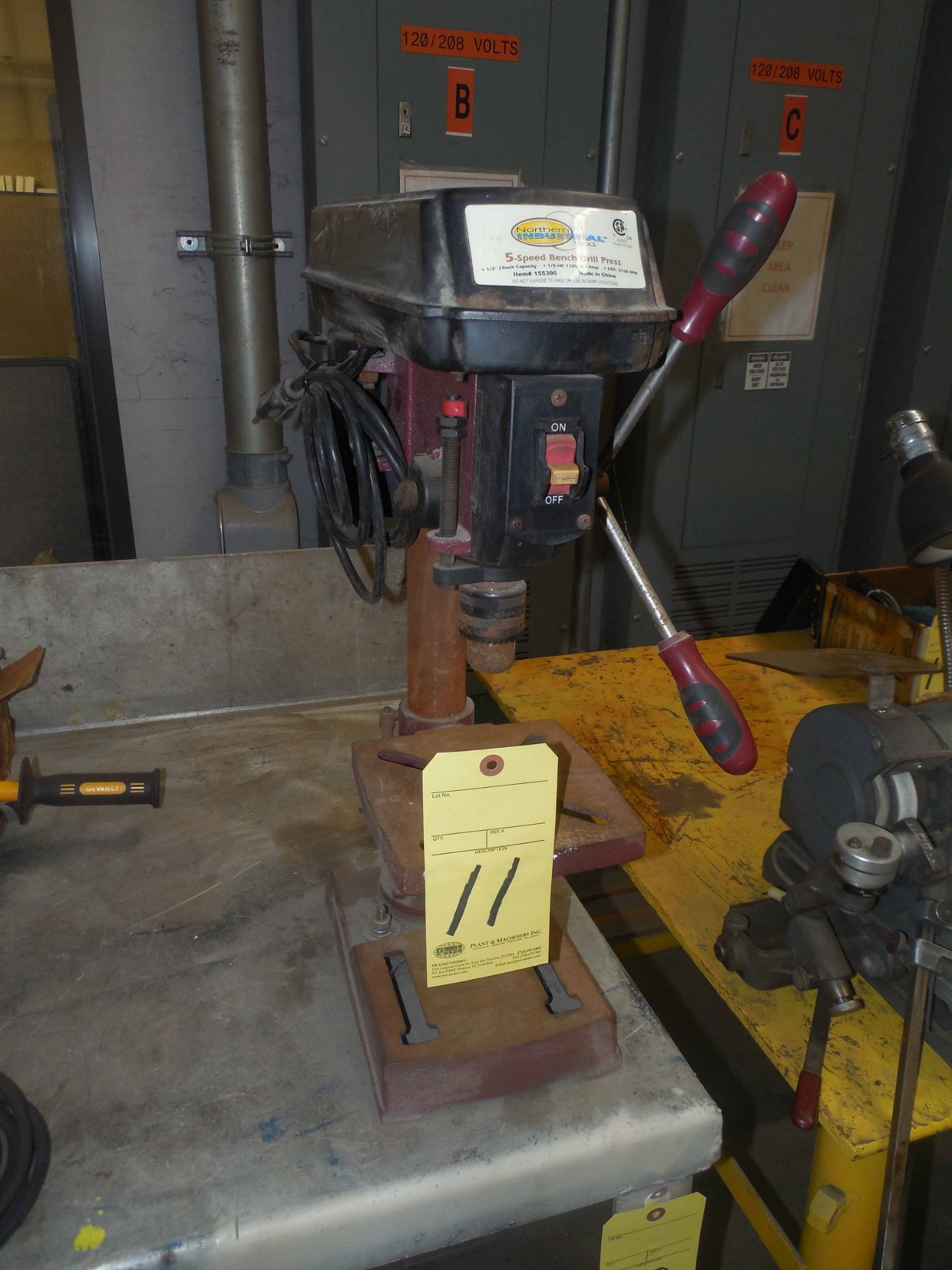 DRILL PRESS, NORTHERN INDUSTRIAL, 1/3 HP motor