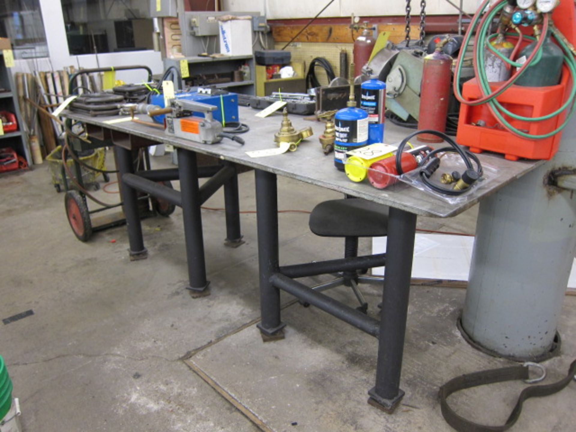 STEEL WELDING TABLE, 96" x 42" x 3/4"