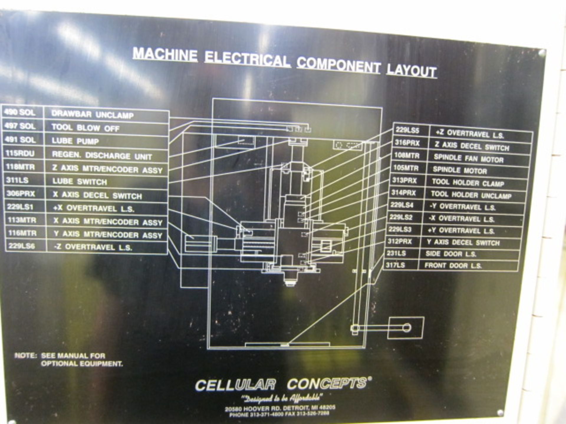 CNC HORIZONTAL MACHINING CENTER, CELLCON MDL. H-15, Fanuc O-Mate M CNC control, 29” x 50” - Image 10 of 11