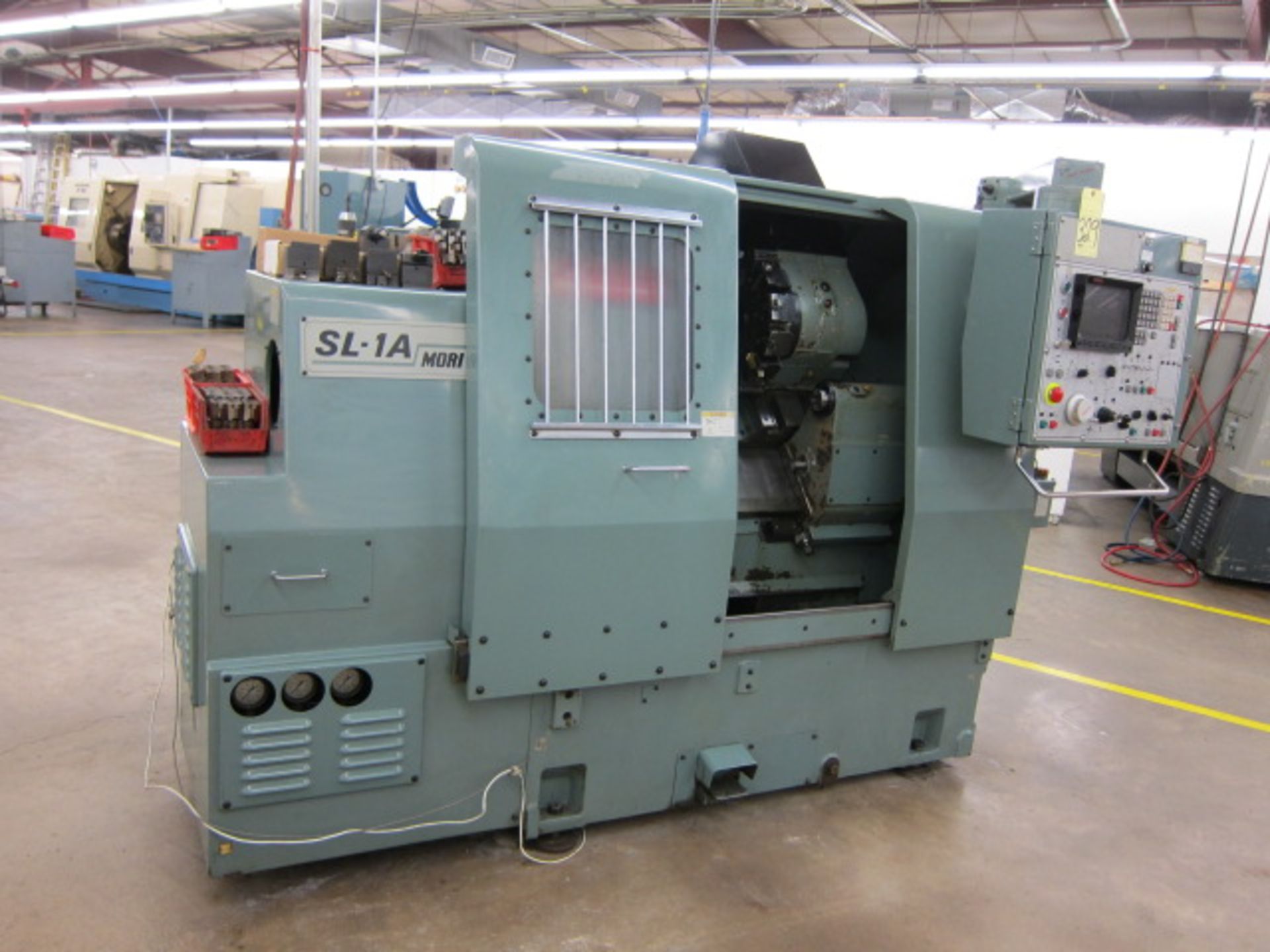 CNC SLANT BED LATHE, MORI SEIKI MDL. SL-1A, Fanuc 11T CNC control, 5.91” max. workpiece dia., 12.