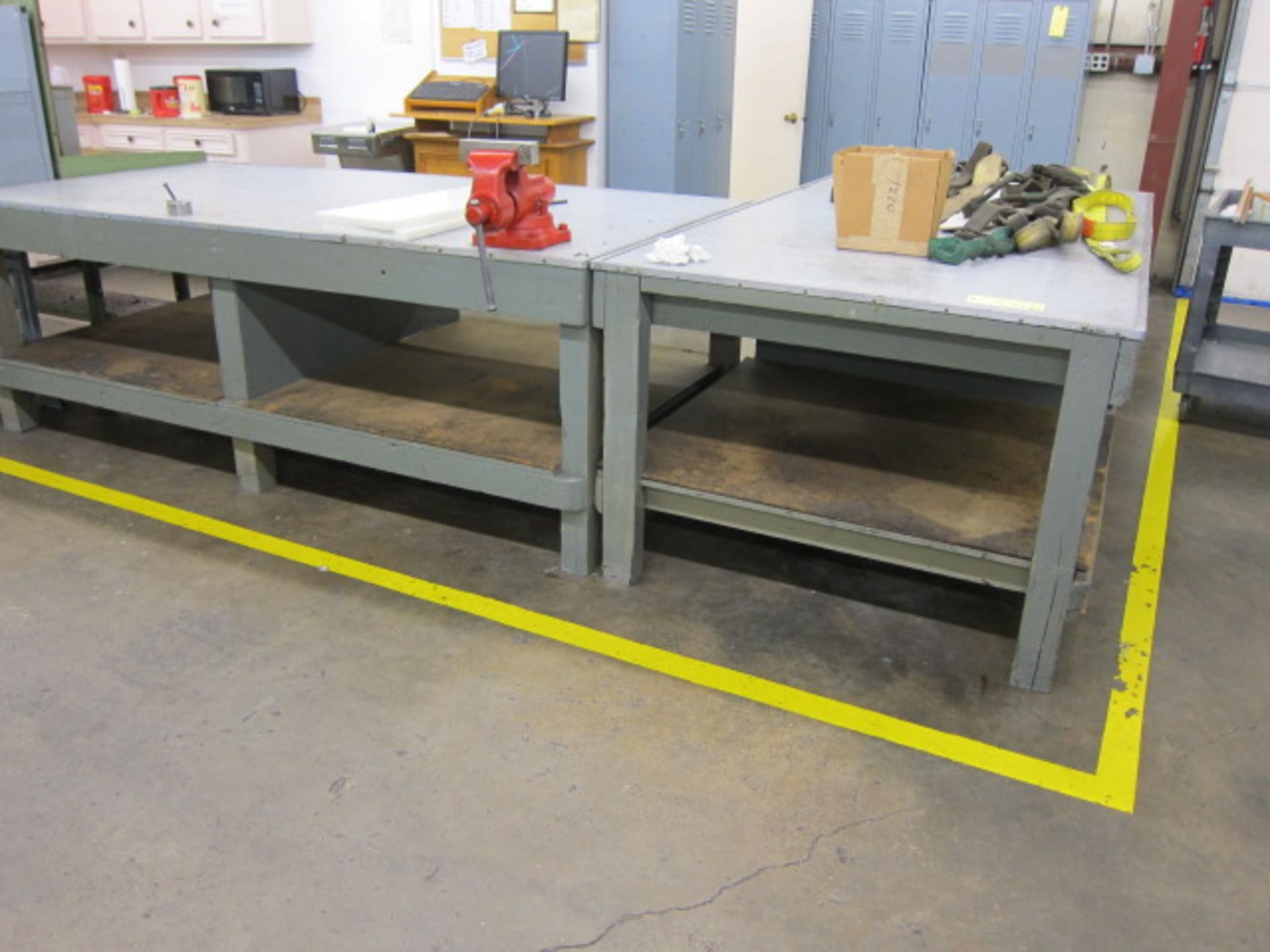 LOT CONSISTING OF: (2) assembly tables & (2) workbenches