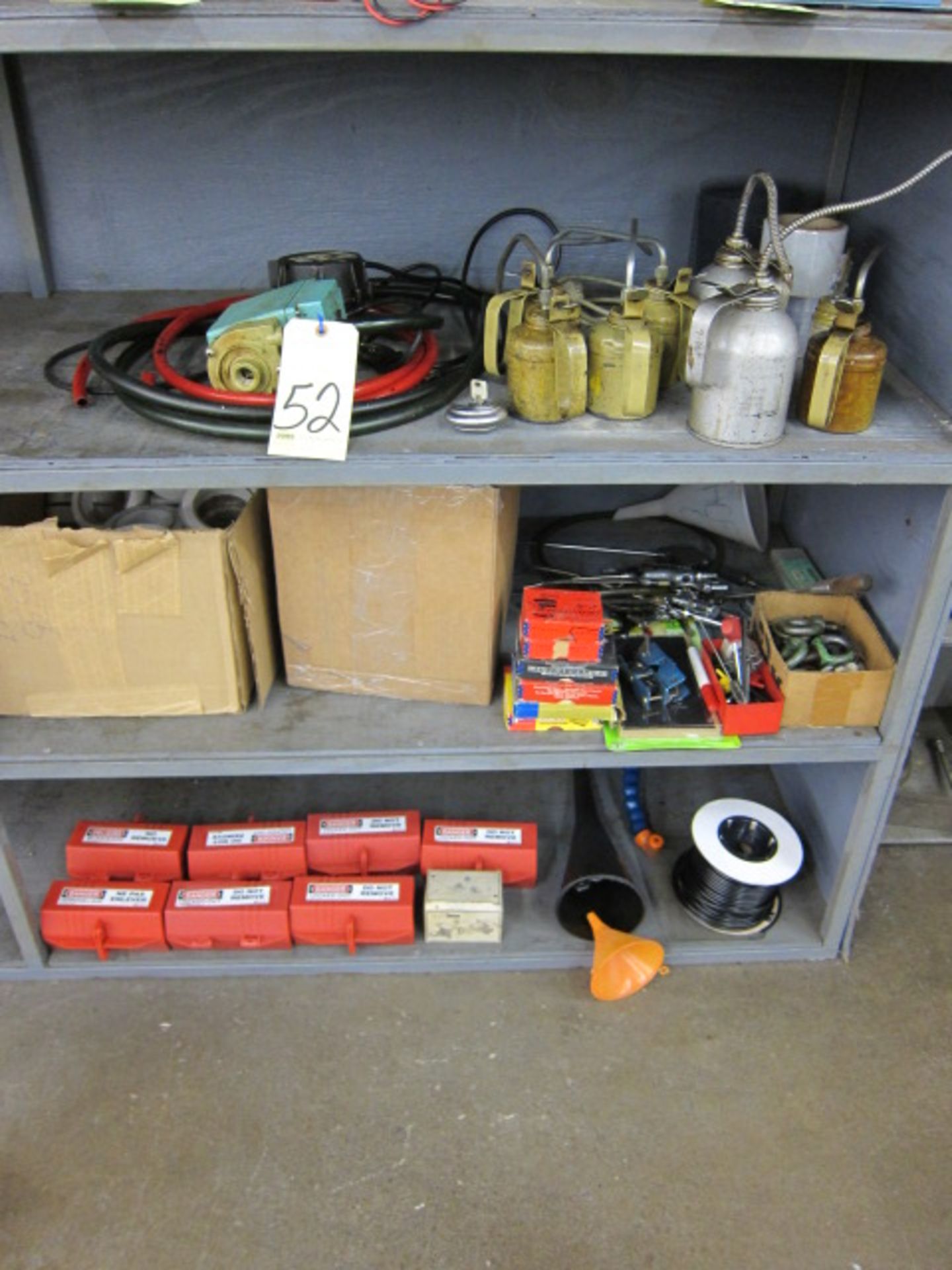 LOT OF TOOLS, assorted (on three shelves)